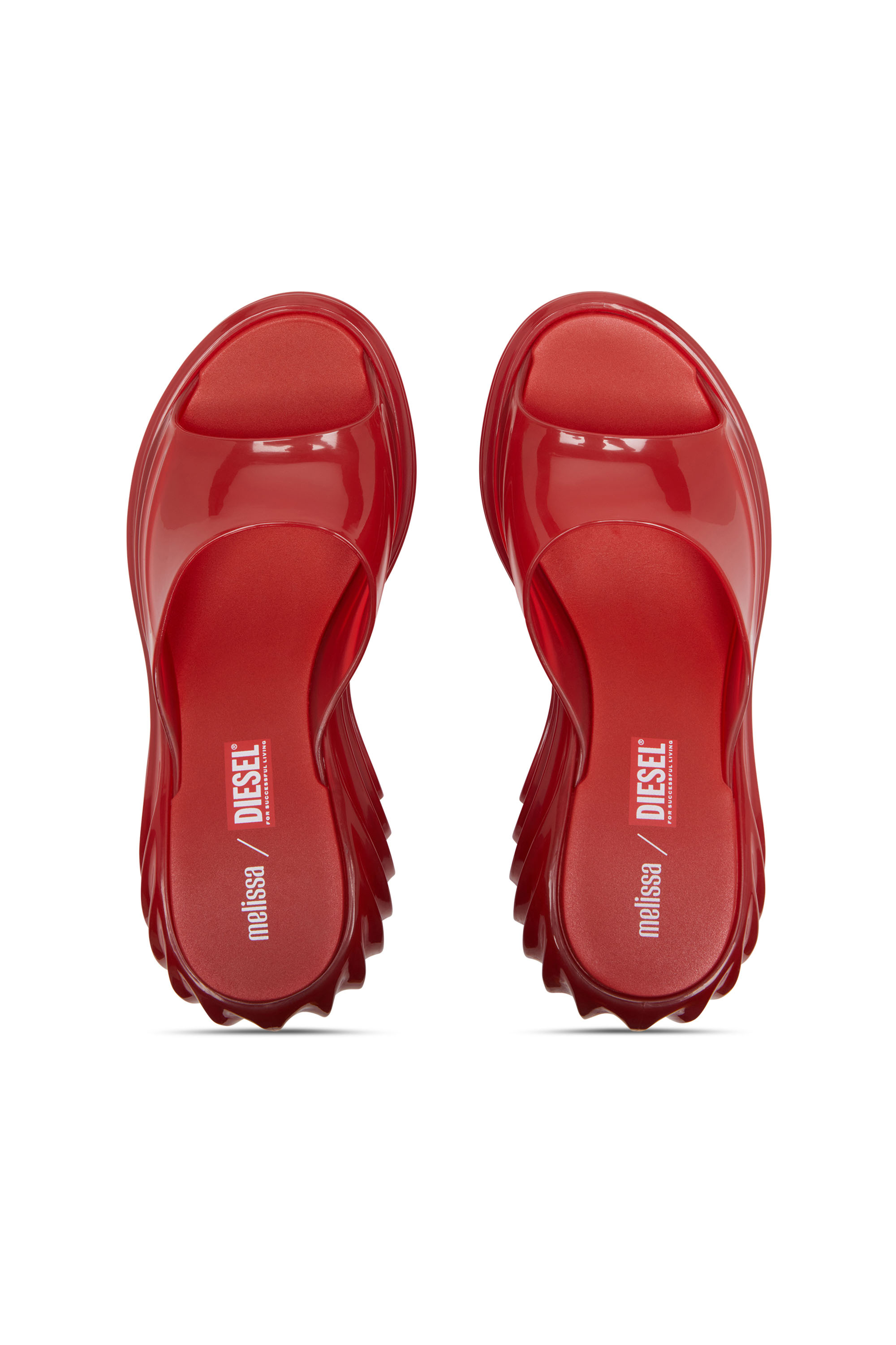 Diesel - MELISSA QUANTUM PLATFORM, Damen Plateau-Pantolette aus Melflex® in Rot - 4