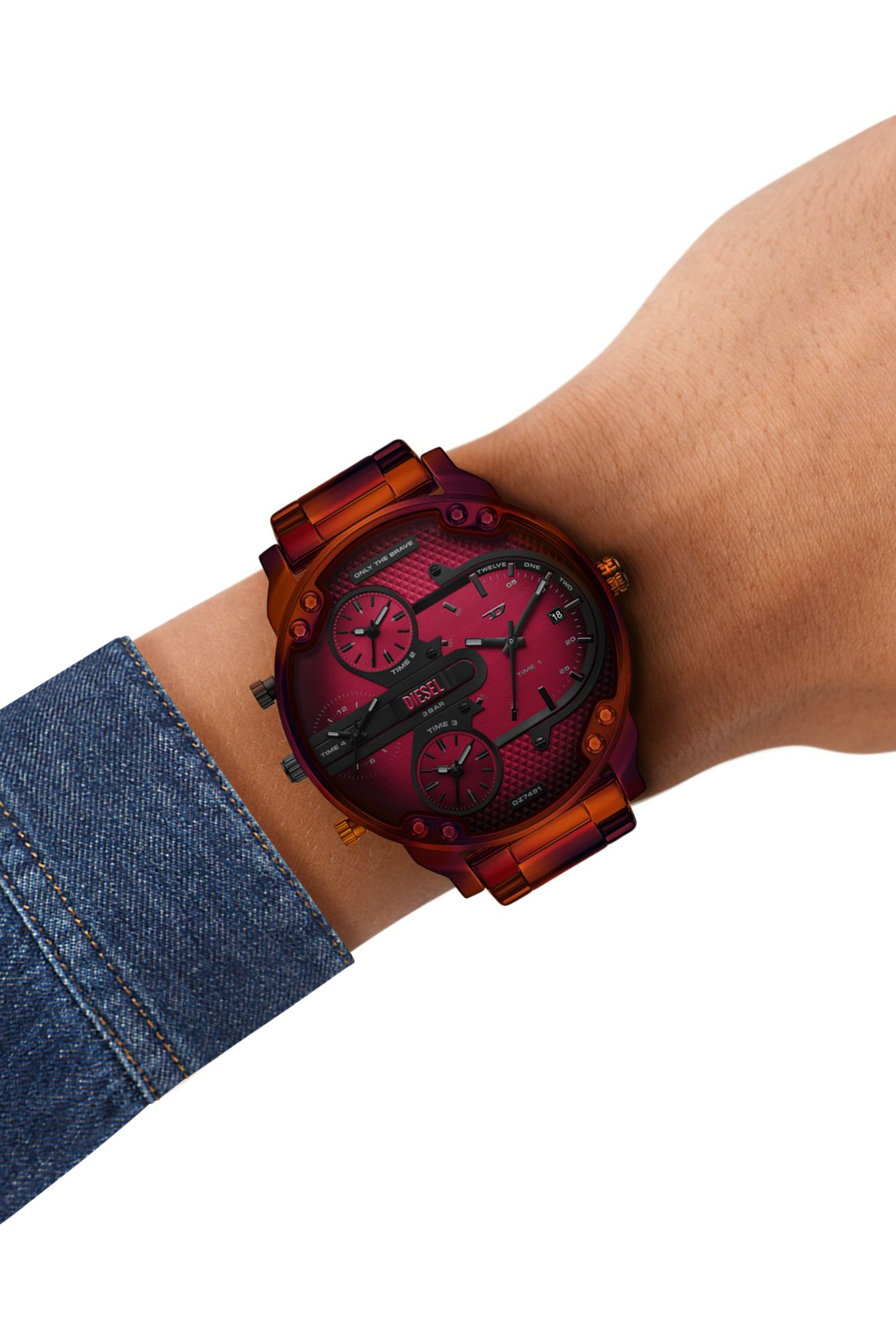 Diesel - DZ7491 WATCH, Orologio Mr. Daddy Slim rosso in acciaio Uomo in Rosso - 4