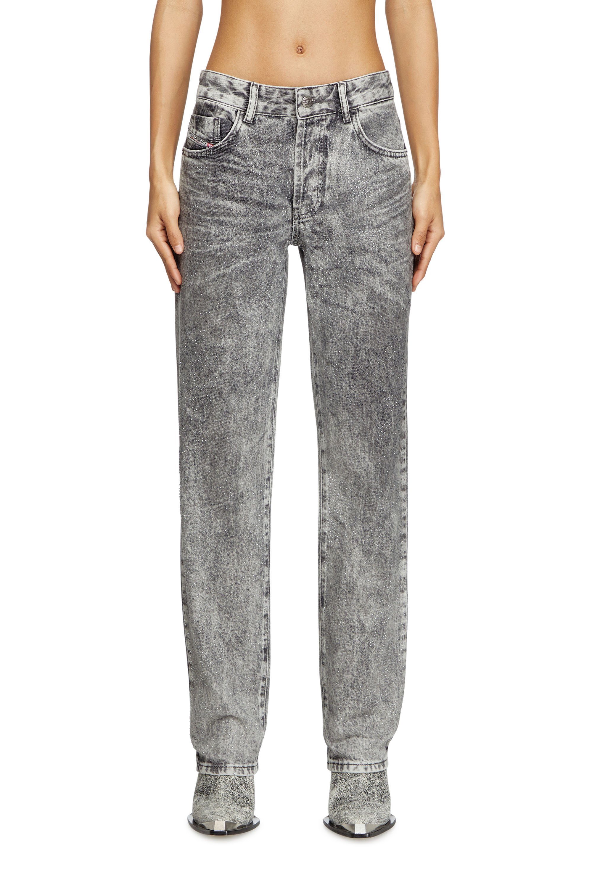 Diesel - Regular Jeans 1989 D-Mine 0ABCS Donna, Grigio Chiaro - Image 1