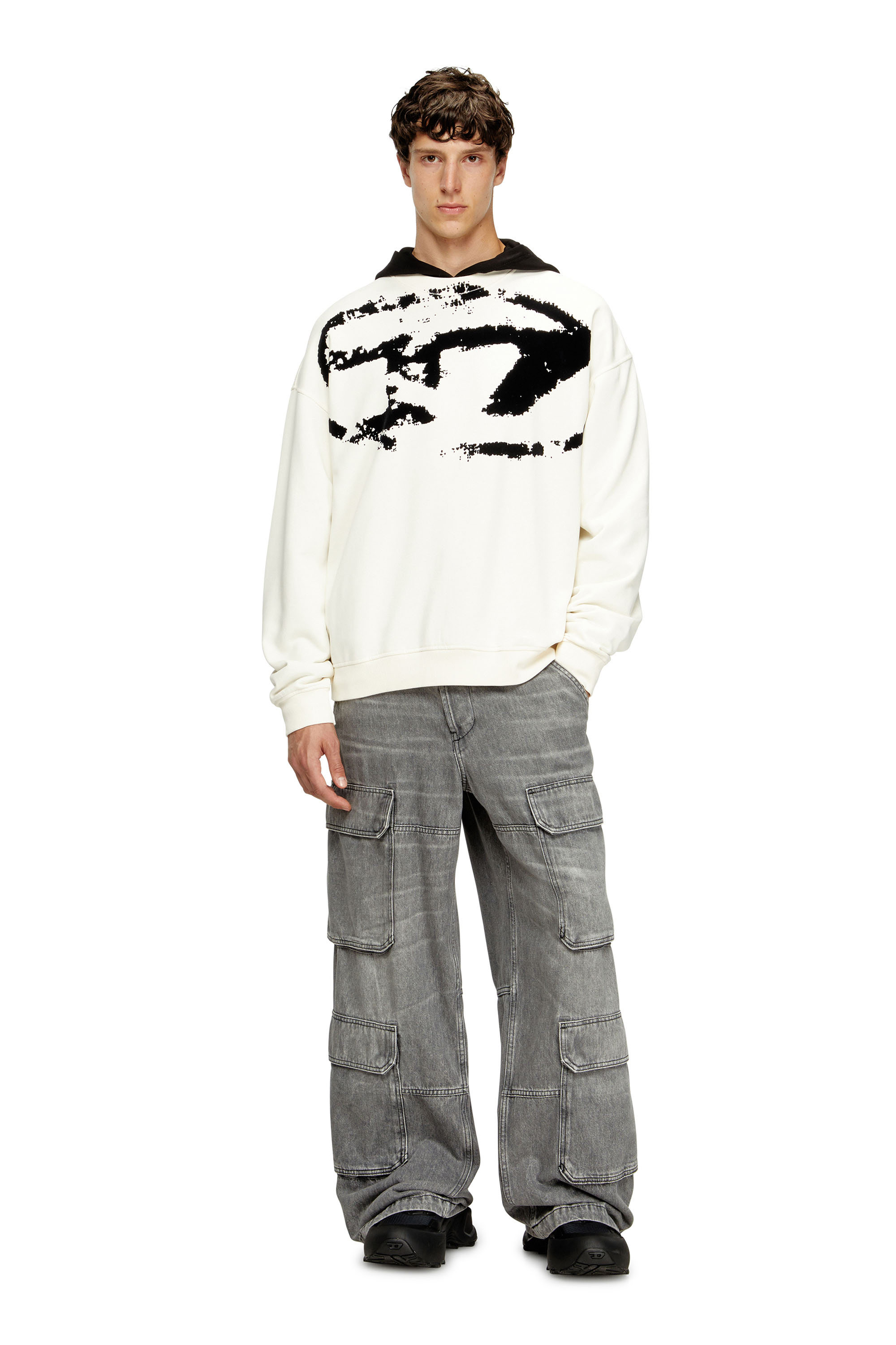 Diesel - S-BOXT-N5, Felpa con stampa distressed floccata Uomo in Multicolor - 2