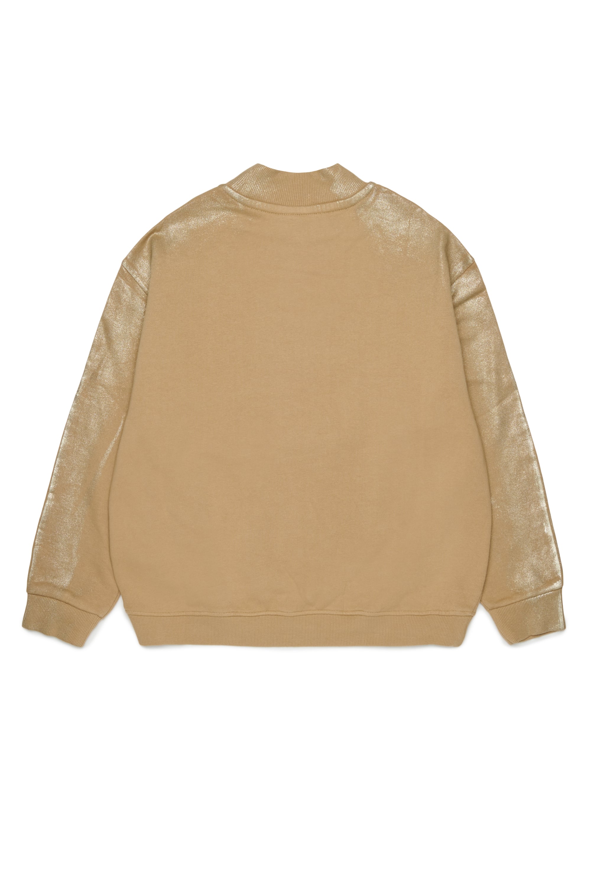 Diesel - SFALEXNS1, Sweat-shirt avec manches effet m&eacute;tallis&eacute; Femme in Marron - 2