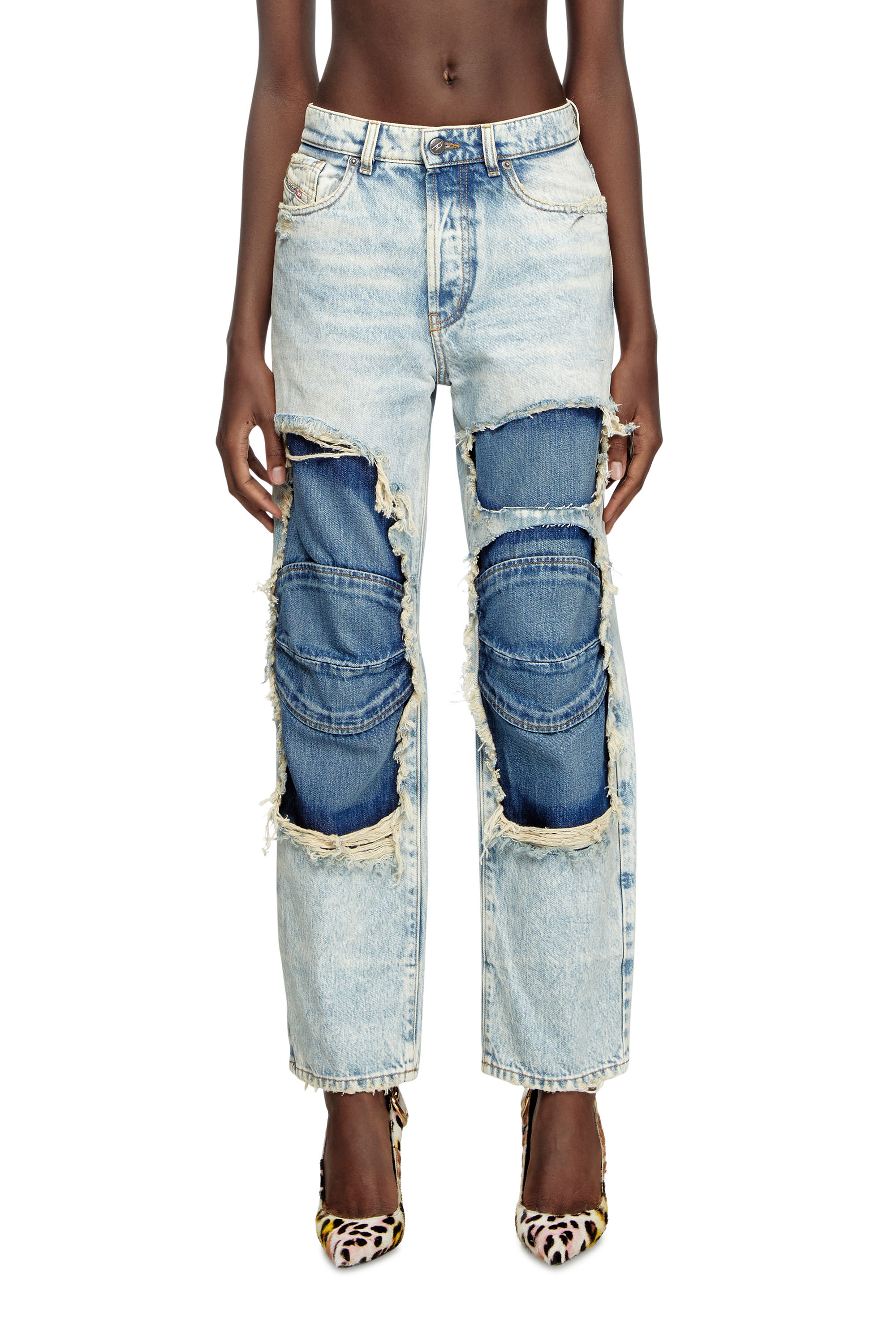 Diesel - Relaxed Jeans D-Fire 0AJEN Unisex, Blu Chiaro - Image 1