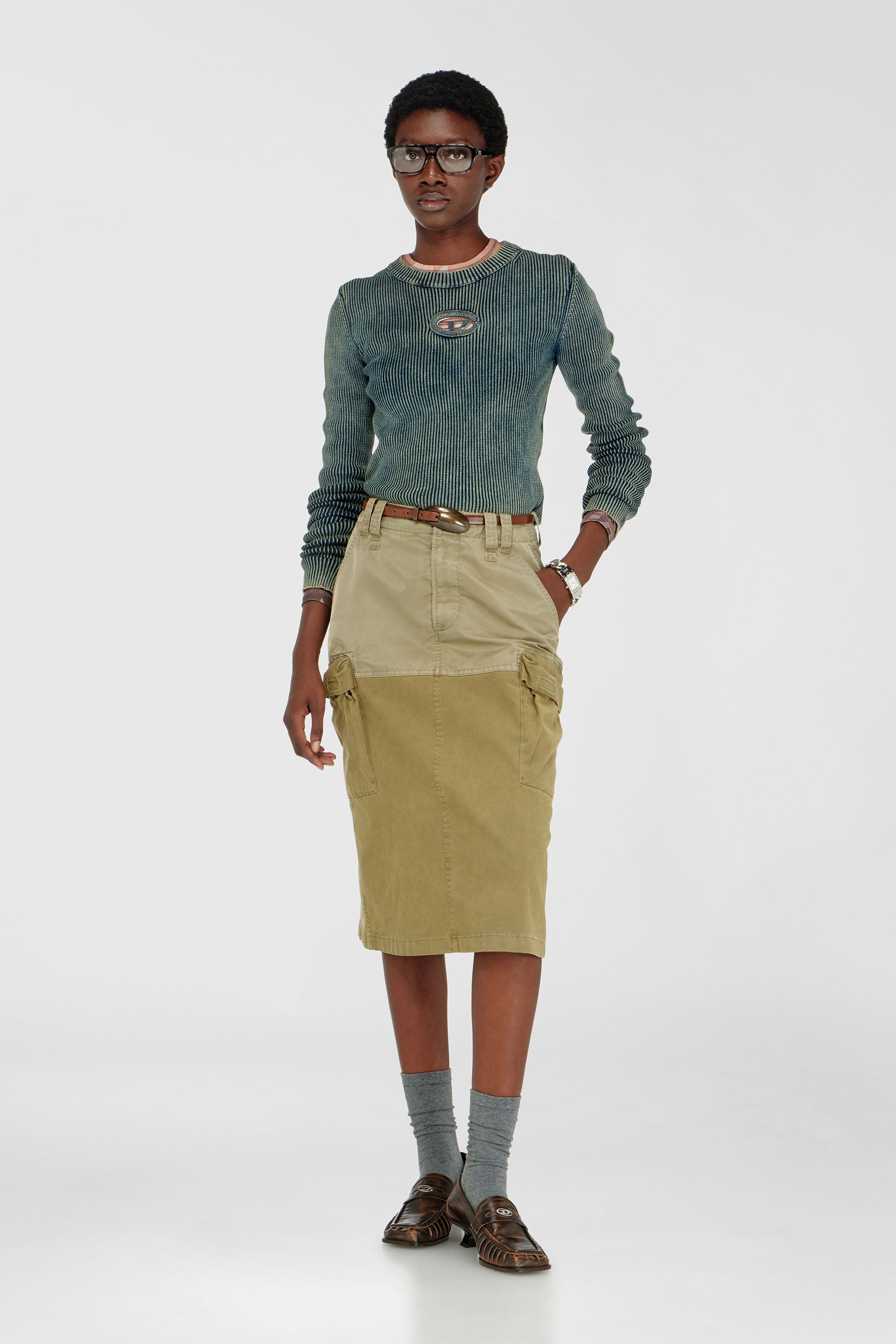 Diesel - M-ANCHOR-A, Top a coste con Oval D Donna in Blu - 2