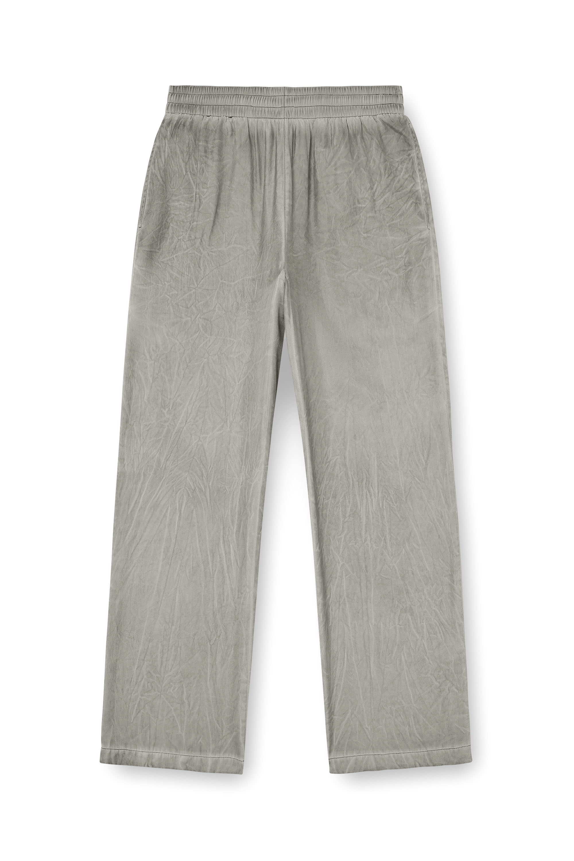 Diesel - P-LEON, Pantalon de survêtement fluide froissé Mixte in Gris - 3