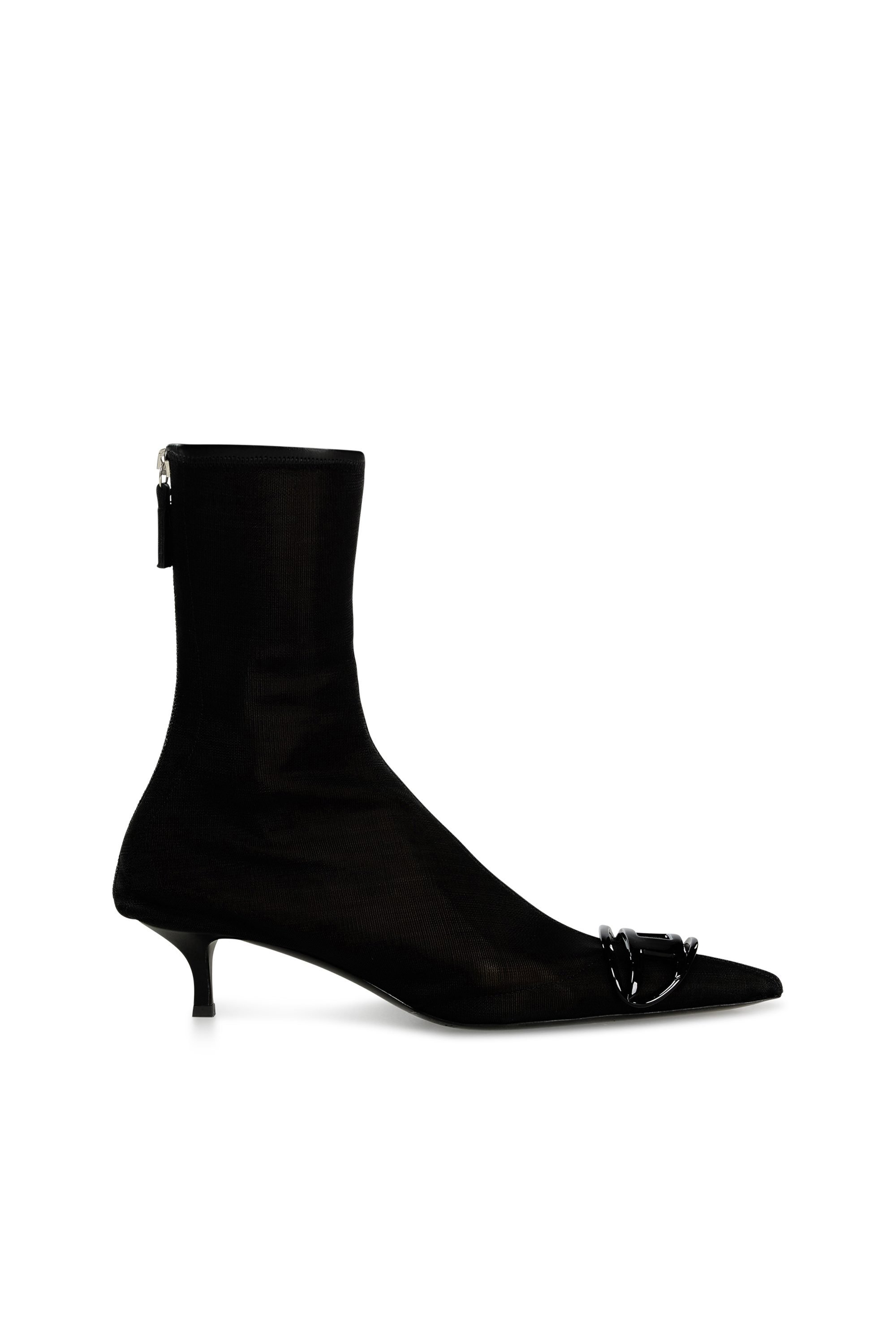 Diesel - D-VENUS KITTIE BT, D-Venus-Bottines en mesh stretch avec petit talon Femme in Noir - 1