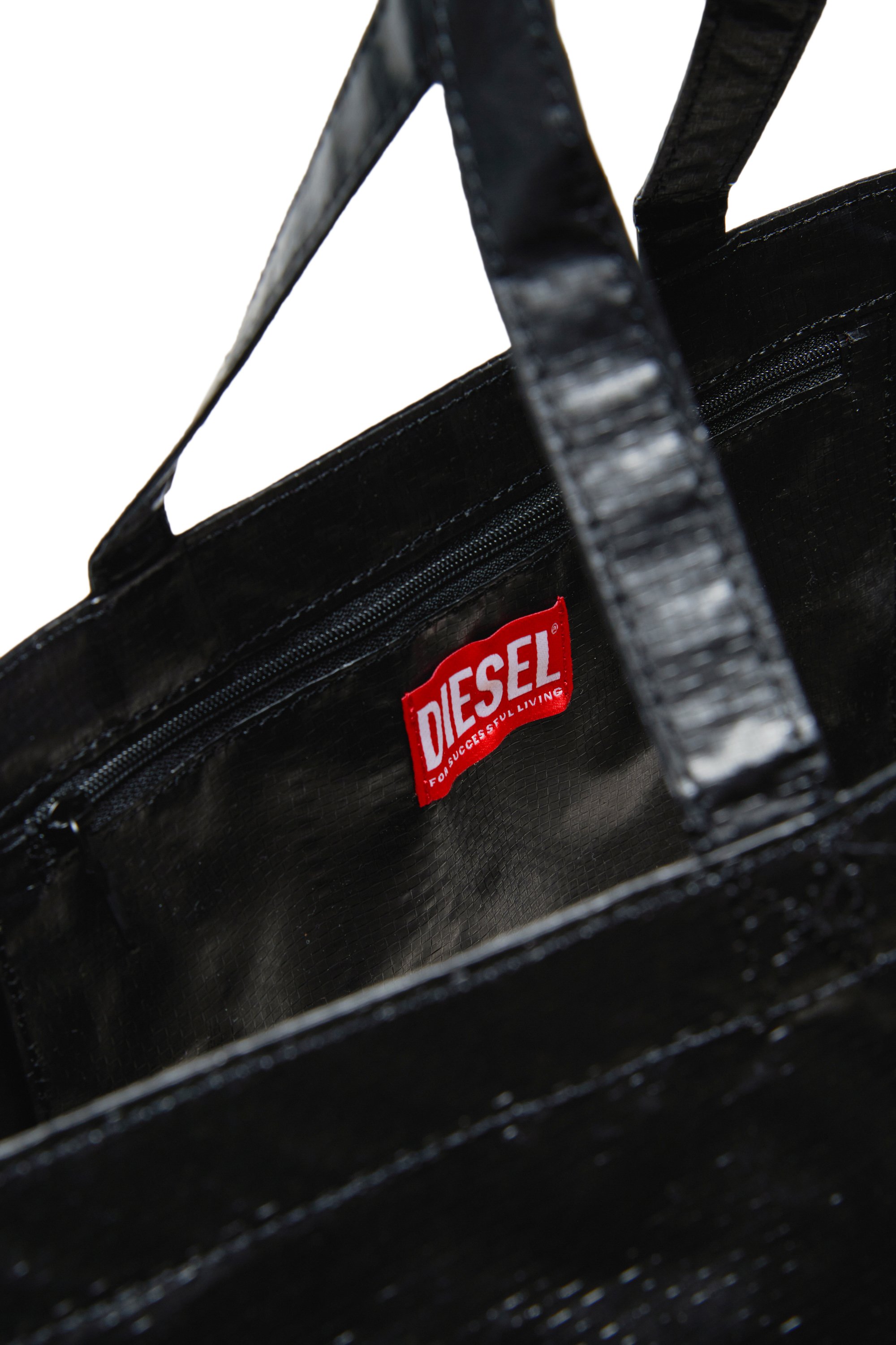 Diesel - WRITTEN, Damen Strandtasche mit Oval D-Print in Schwarz - 5