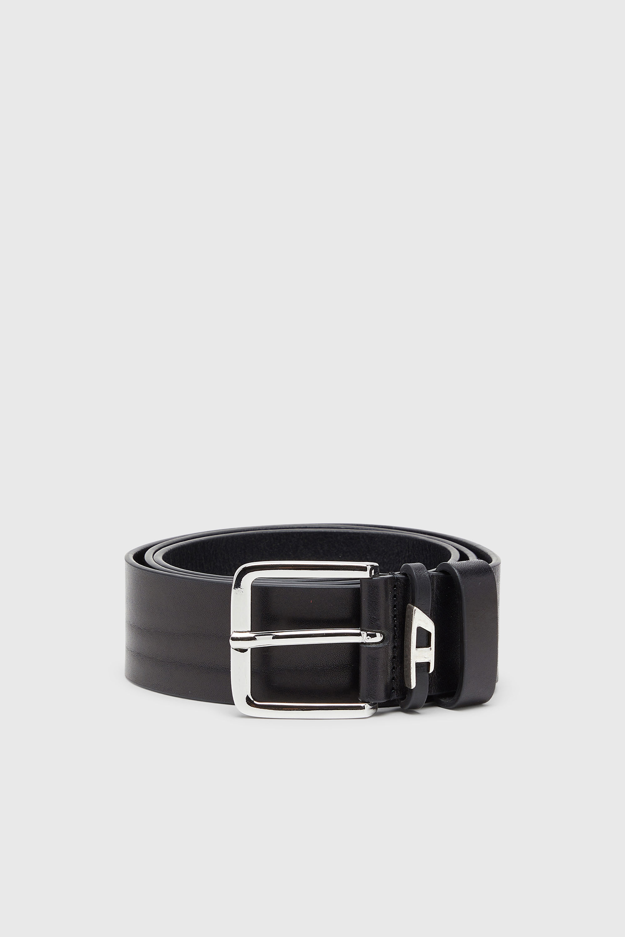 Diesel - B-D LOOP, 4 cm ceinture en cuir froiss&eacute; Homme in Noir - 1
