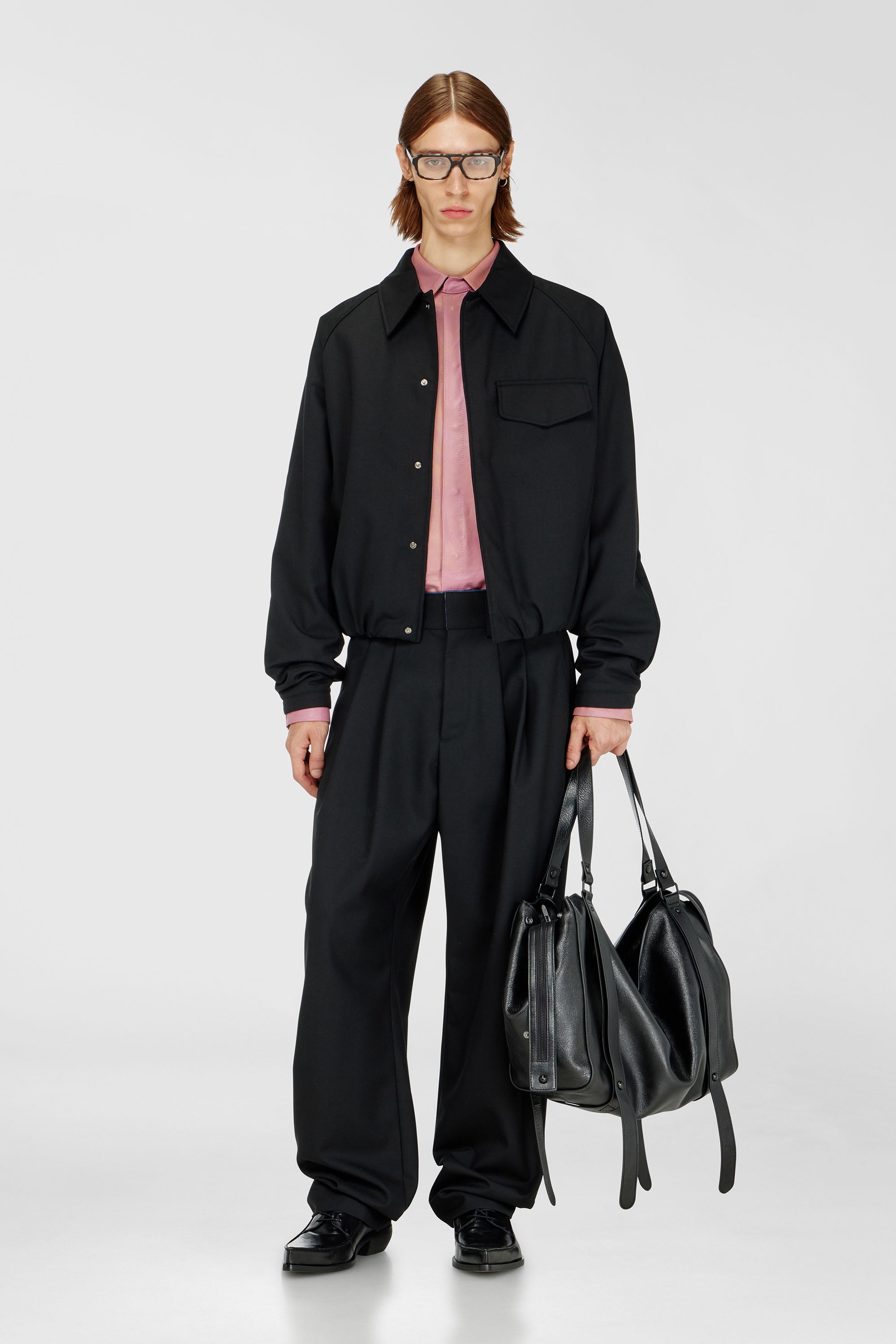 Diesel - J-ATTOR-COOL, Bomber arricciato in misto lana Uomo in Nero - 2