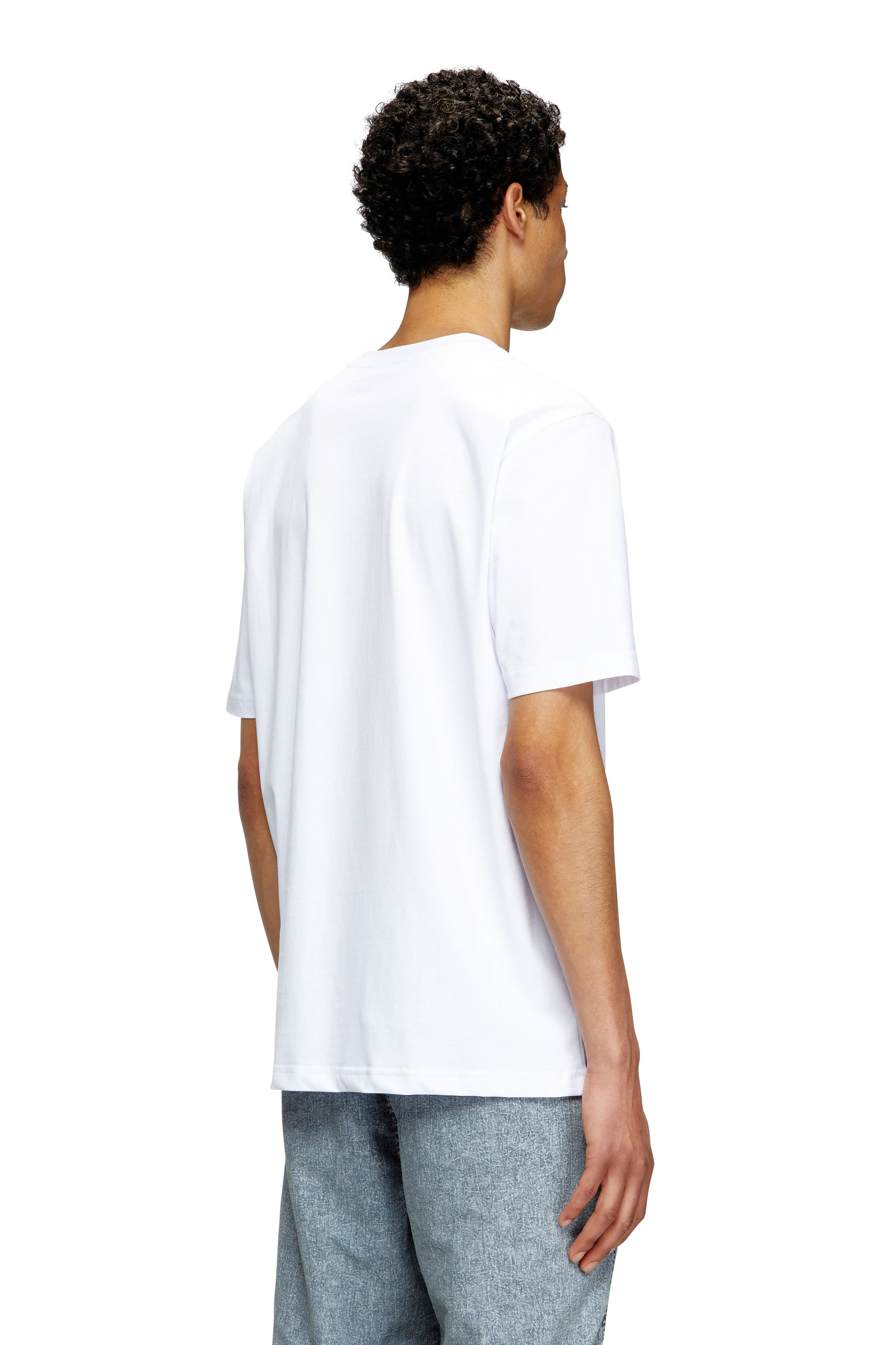Diesel - T-ADJUST-MAREY, T-shirt con logo Oval D cut-out Uomo in Bianco - 4