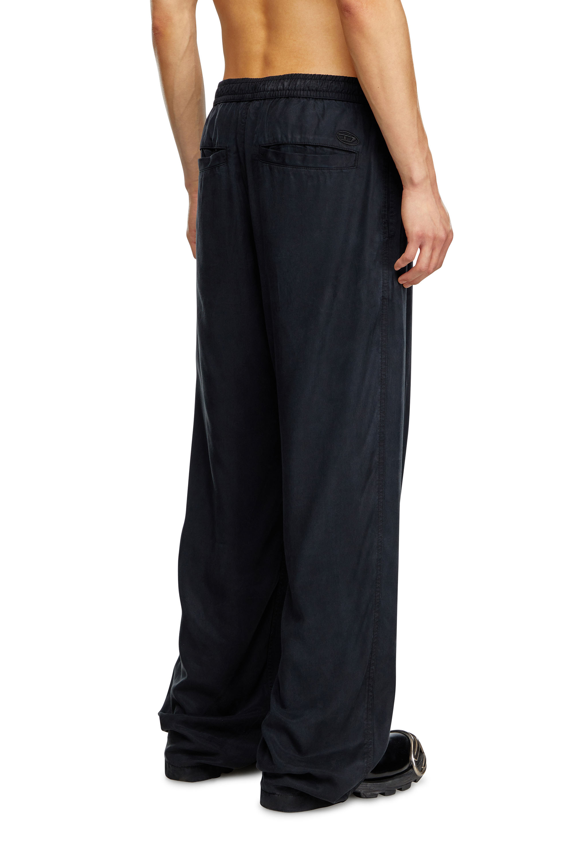 Diesel - P-DREYER-C, Man Drawstring pants in faded twill in Black - Image 4