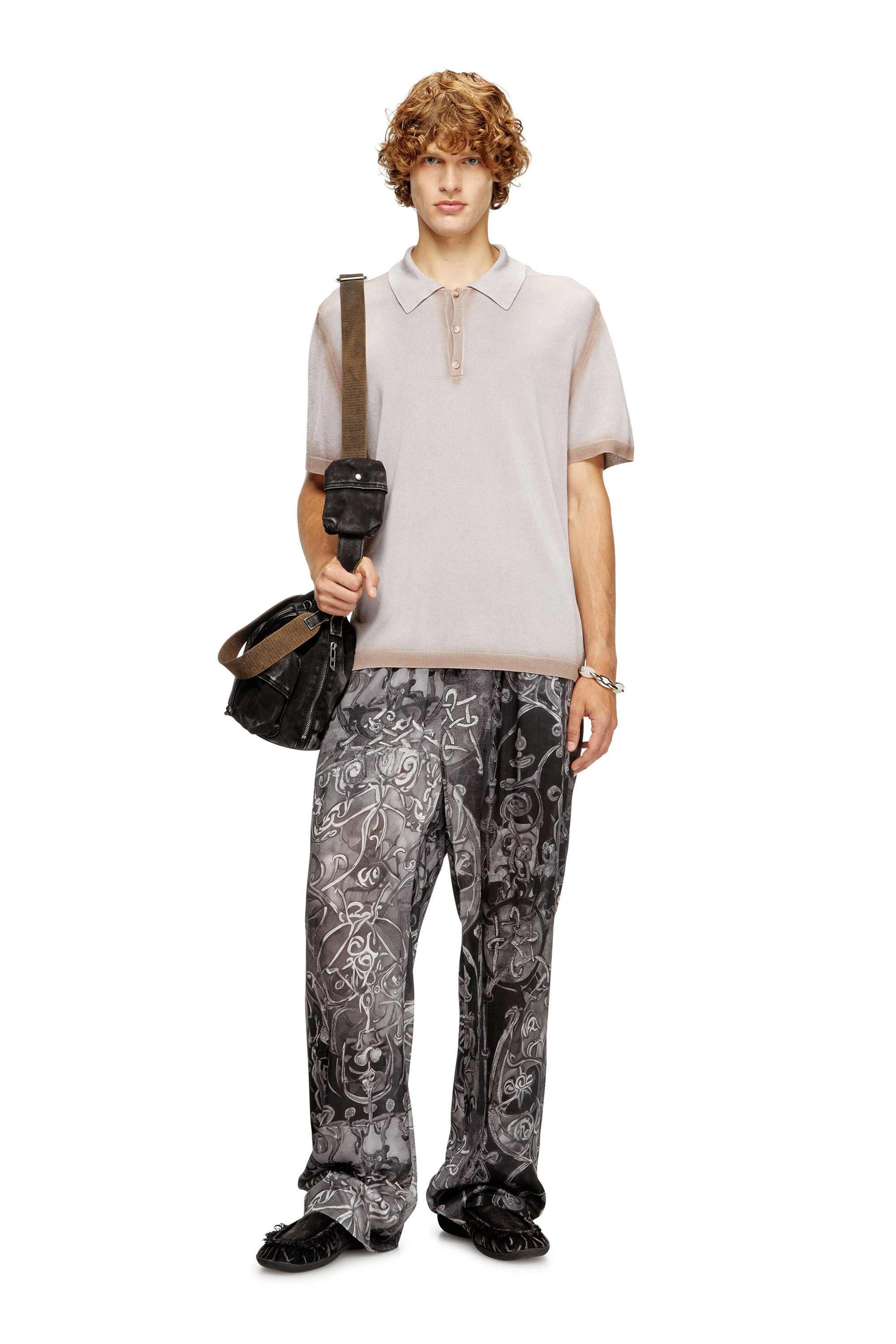 Diesel - K-VIRTO, Polo en maille dégradé Homme in Beige - 2