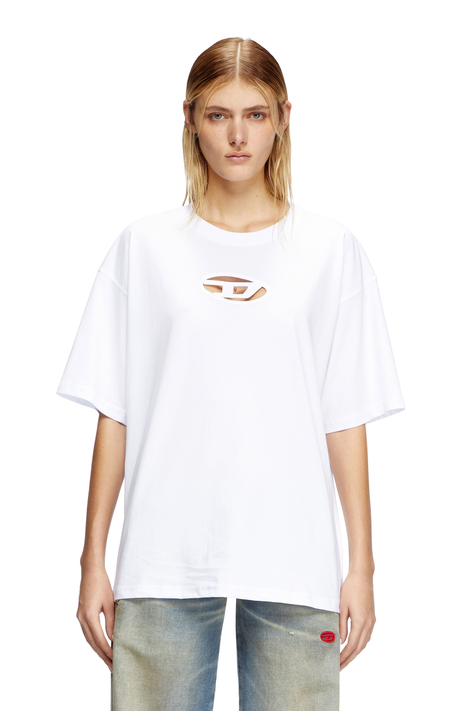 Diesel - T-BOXT-OD, T-shirt avec Oval D brodé Mixte in Blanc - 1