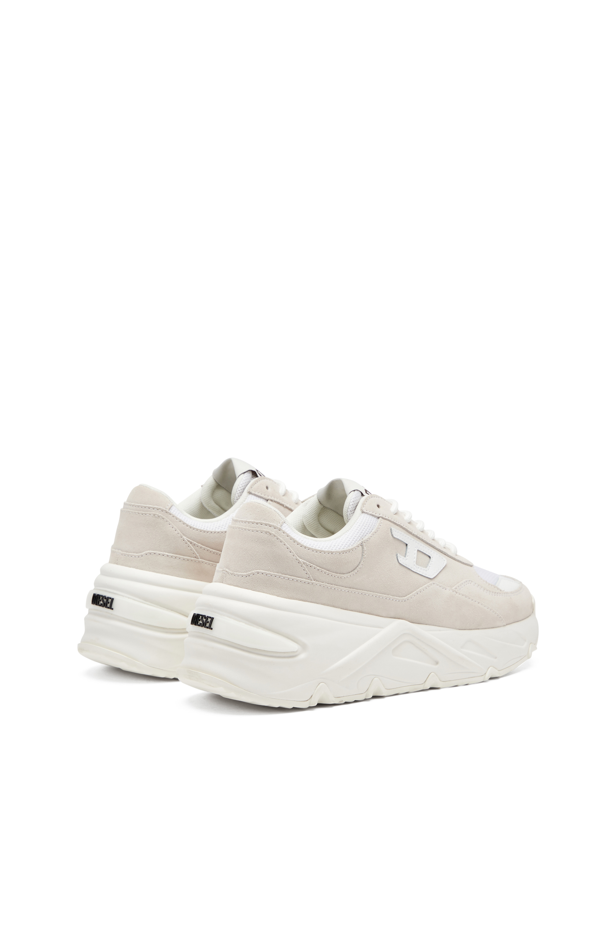 Diesel - S-SAVANNAH W, Sneakers compensées en cuir suédé et mesh Femme in Blanc - 3