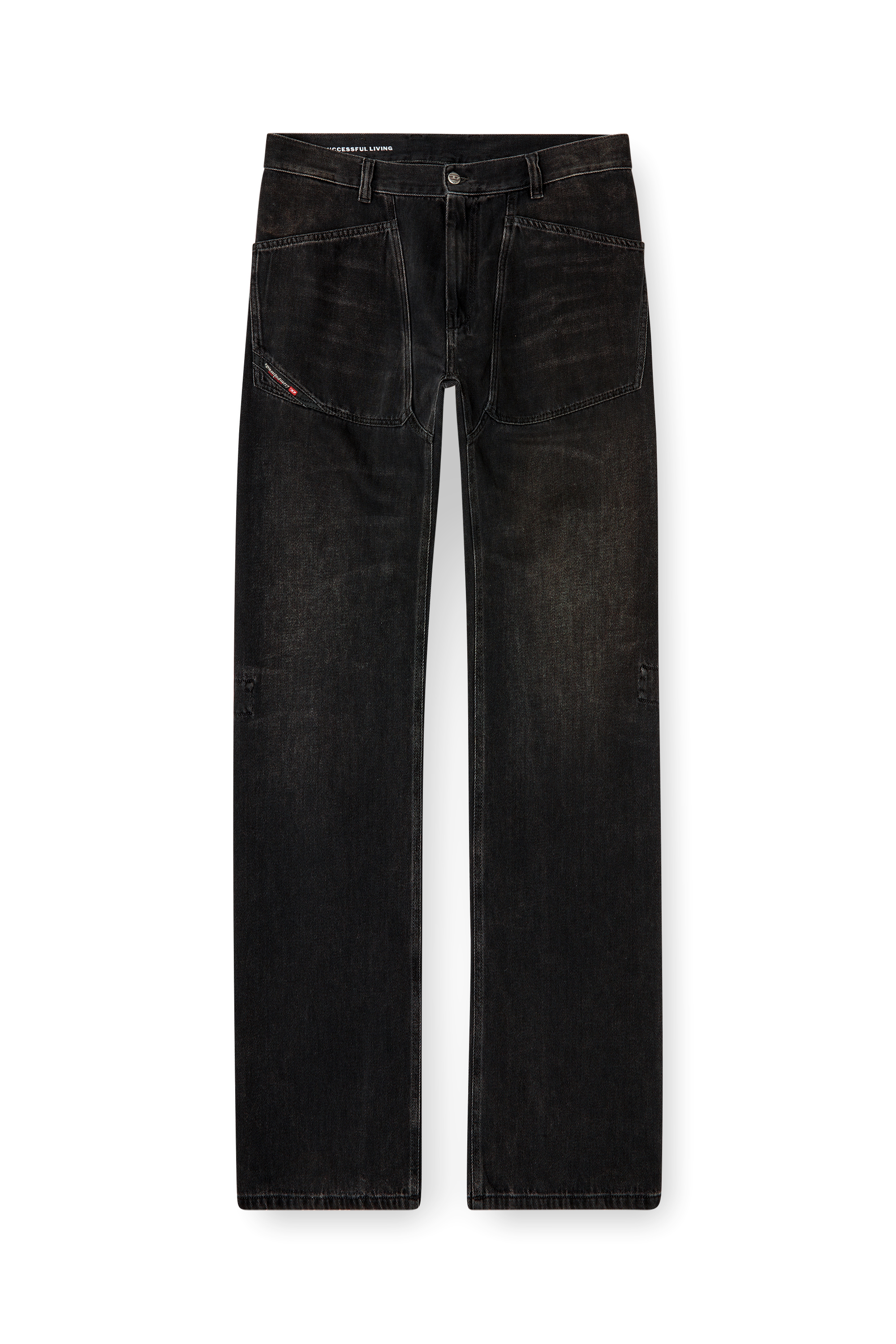 Diesel - Relaxed Jeans D-Zeta 09J96 Uomo, Nero/Grigio scuro - Image 3