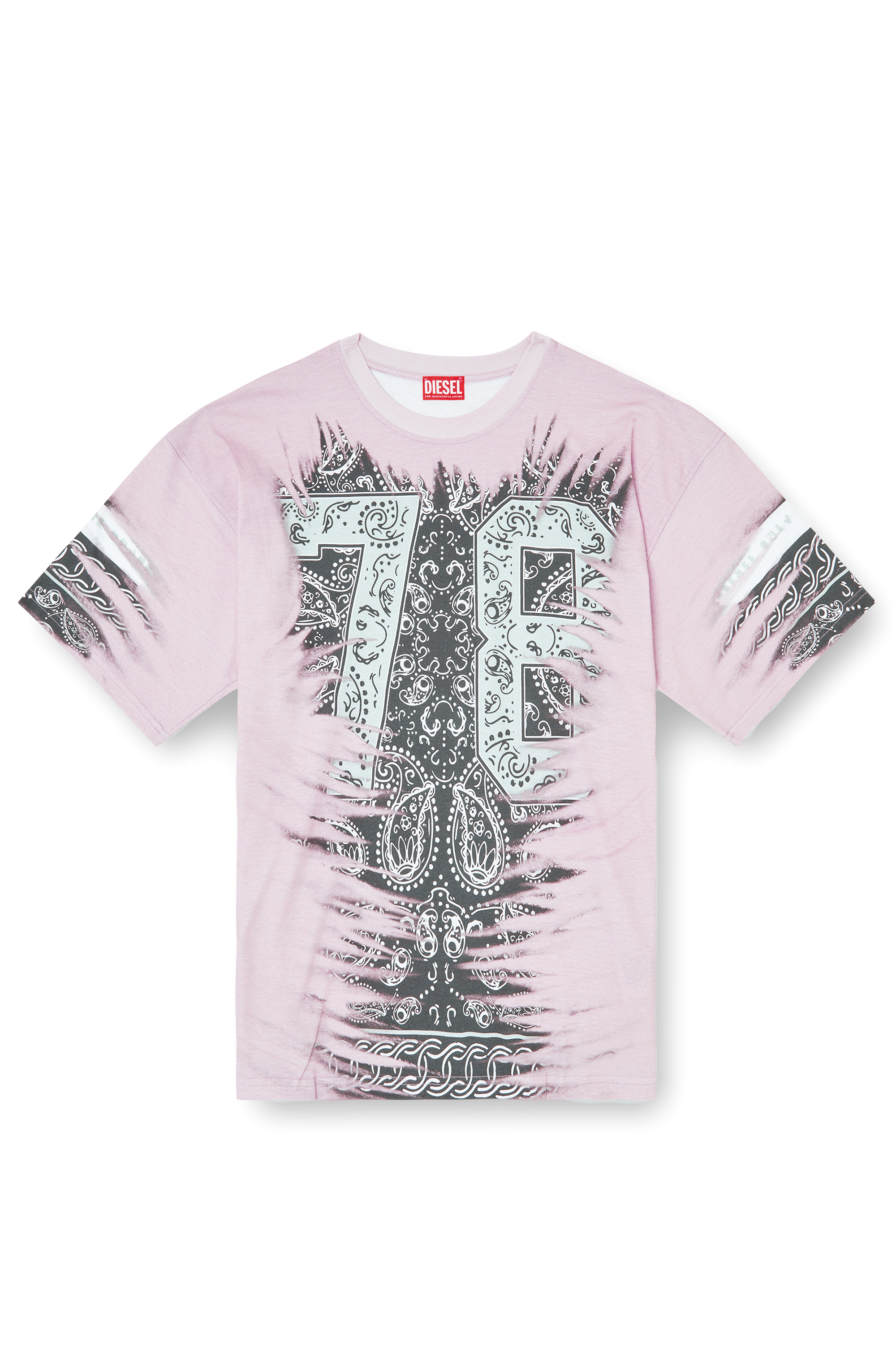 Diesel - T-BOXT-78-R1, Herren T-Shirt mit 78-Bandana-Print in Rosa - 3