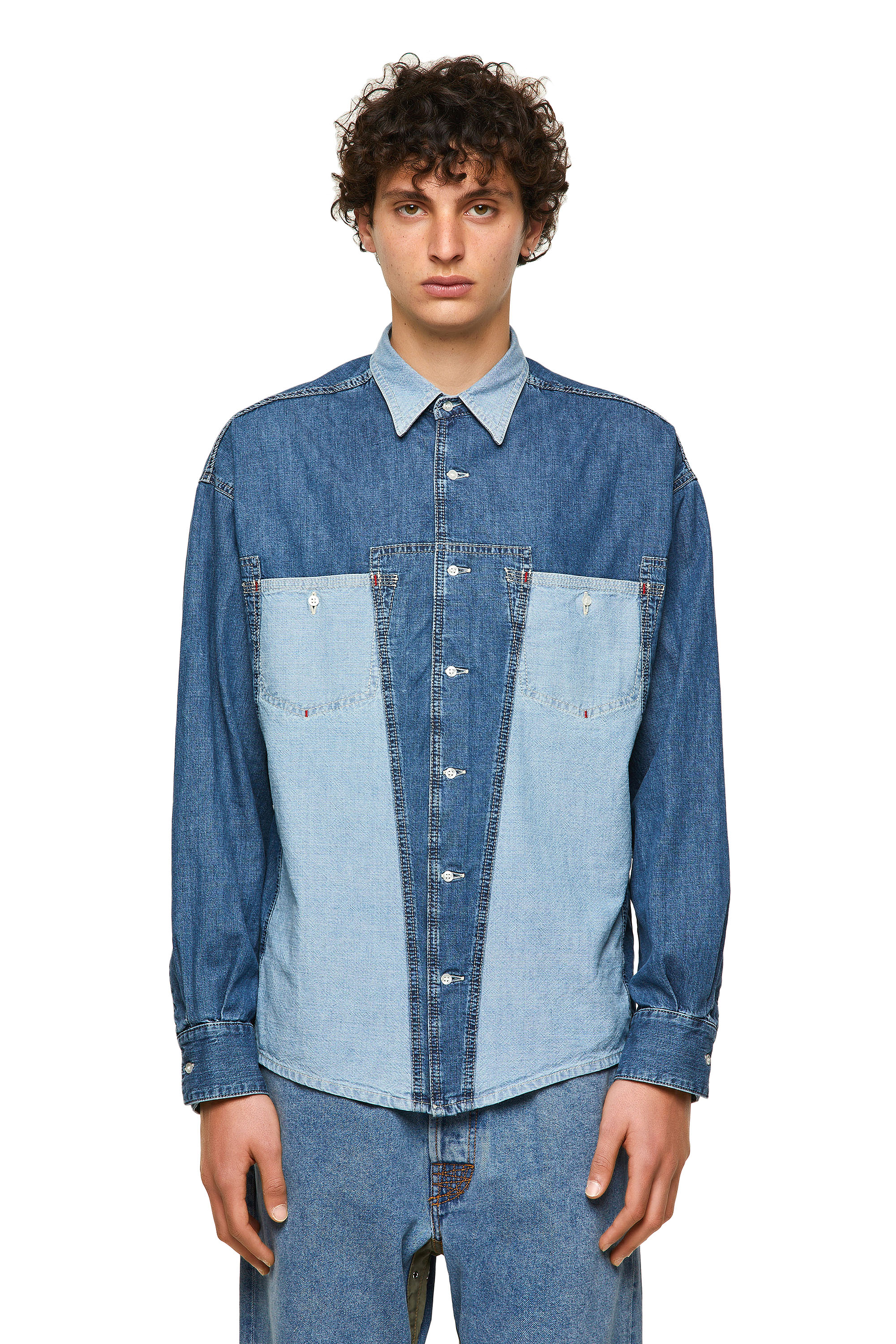 DxD-SHIRT, Mittelblau - Denimhemden
