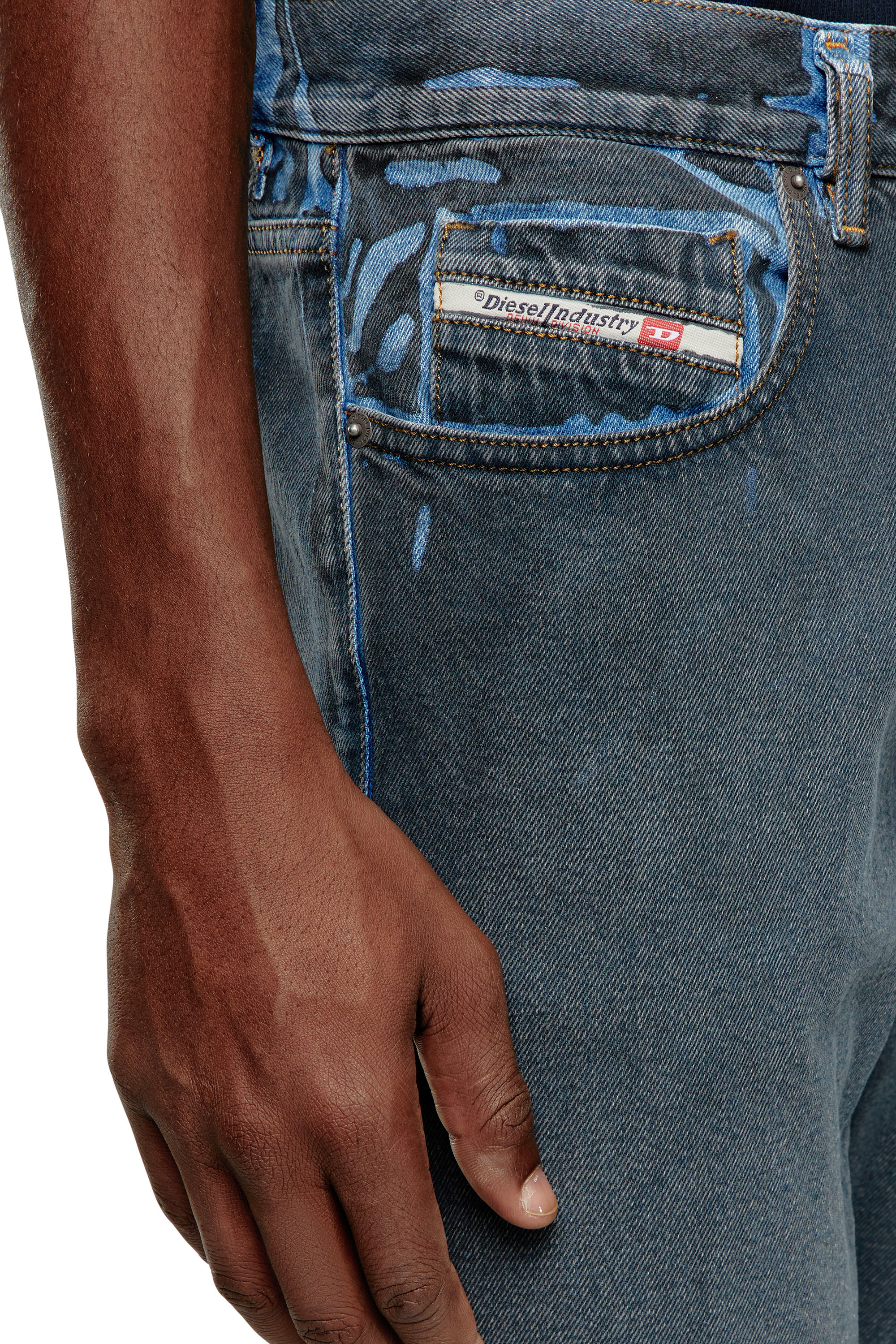 Diesel - Slim Jeans 2019 D-Strukt 09I47, Noir/Gris foncé - Image 4