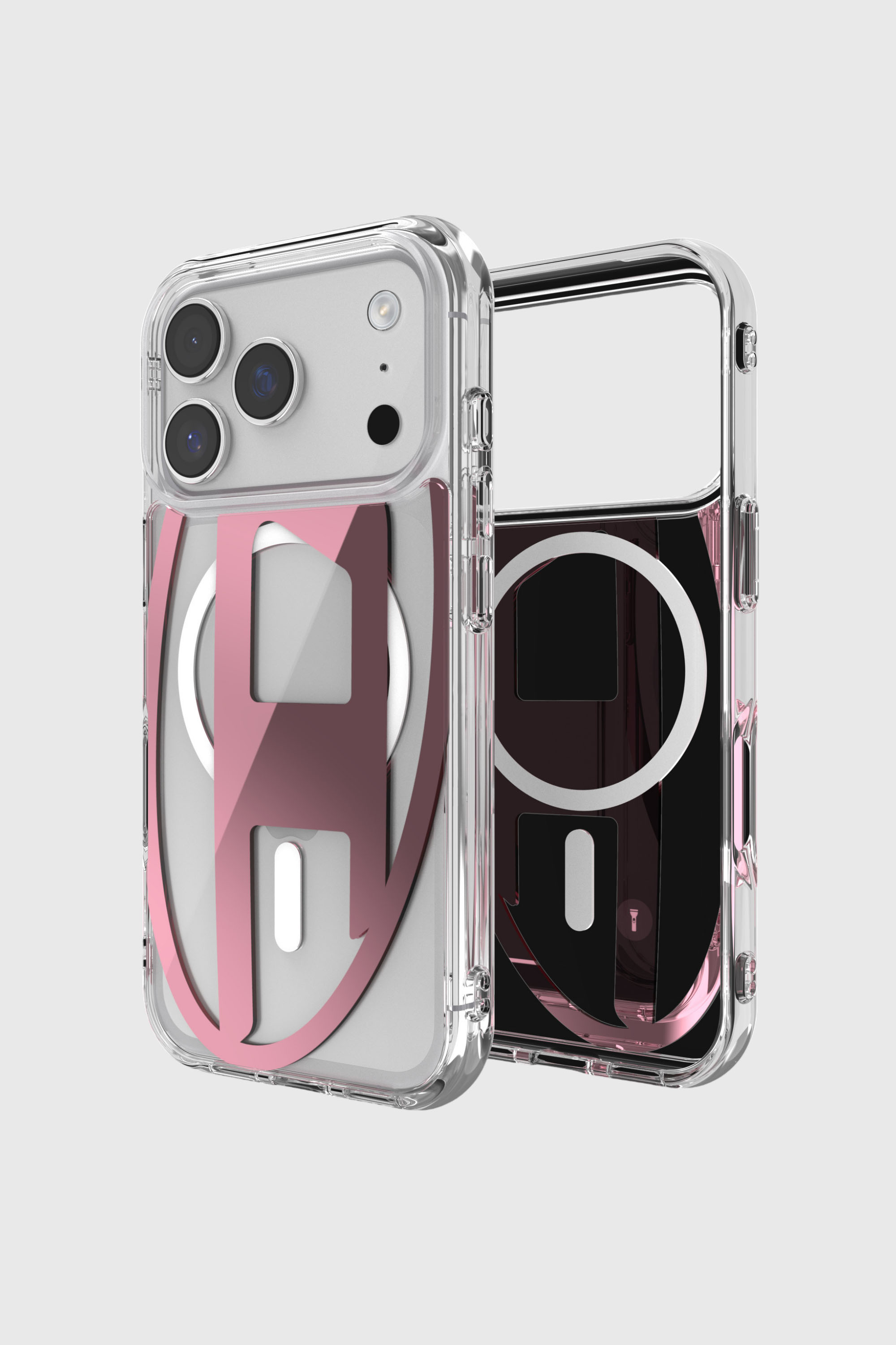 Diesel - 60421 AOP CASE, Custodia metallica Oval D con Magsafe per iPhone 17 Pro Unisex in Rosa - 1