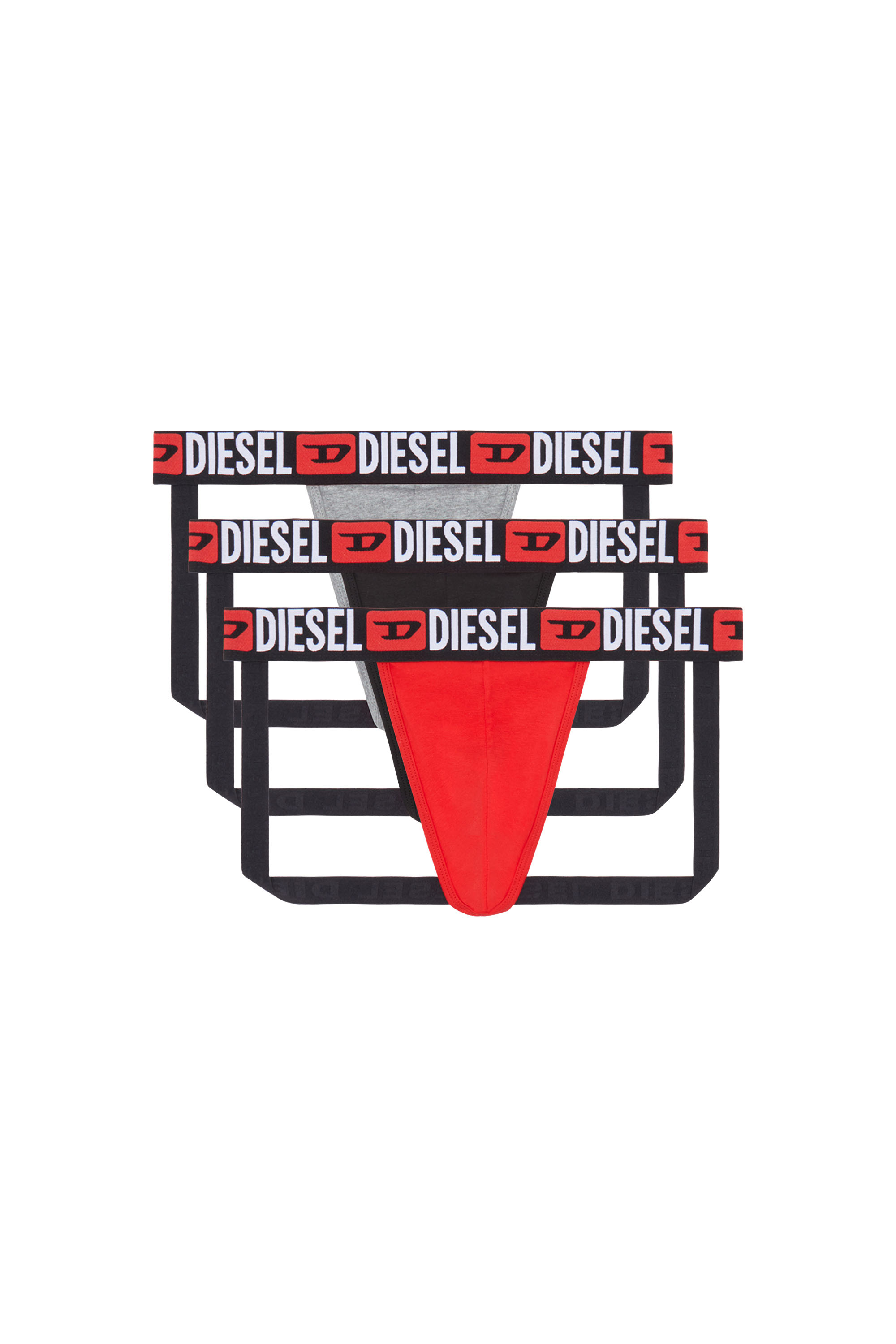 Diesel - UMBR-JOCKYTHREEPACK, Uomo Set di tre jockstrap con logo in vita in Multicolor - Image 1