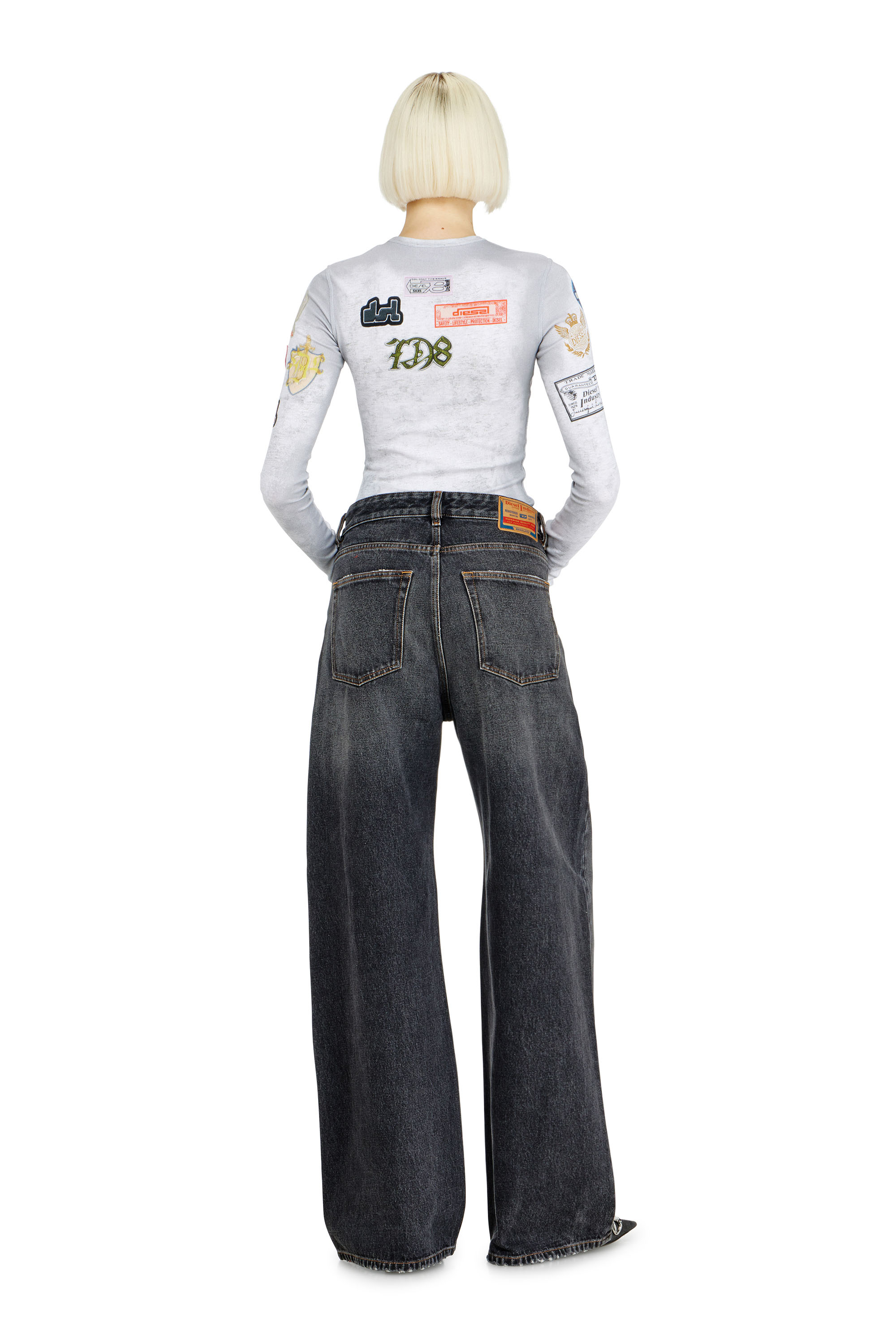 Diesel - Relaxed Jeans 1996 D-Sire 007F6 Mixte, Noir/Gris fonc&eacute; - Image 4