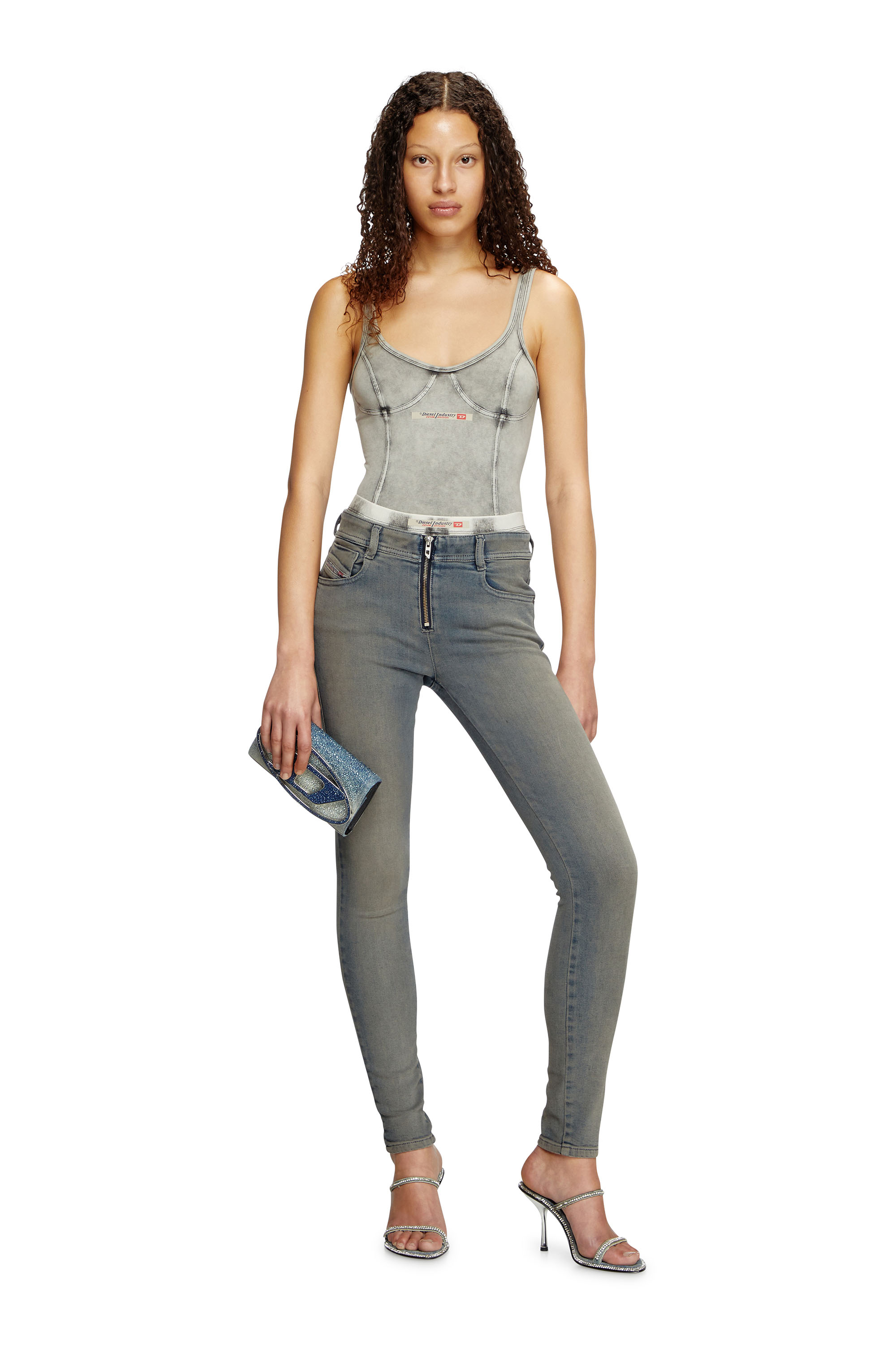 Diesel - Skinny Jeans 2017 Slandy 09K63 Femme, Bleu moyen - Image 1