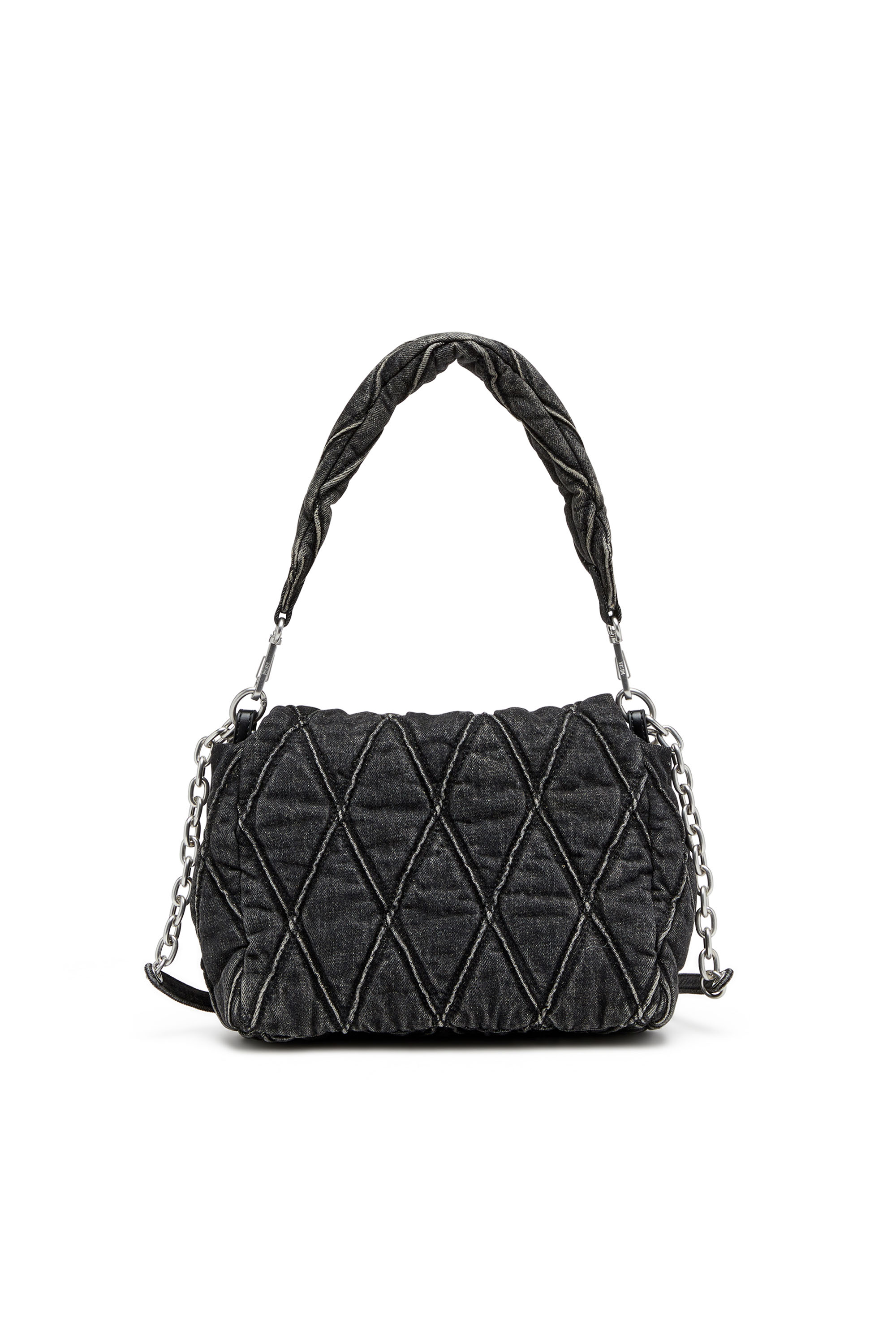 Diesel - CHARM-D SHOULDER M, Charm-D M-Borsa a spalla in denim trapuntato Donna in Nero - 2