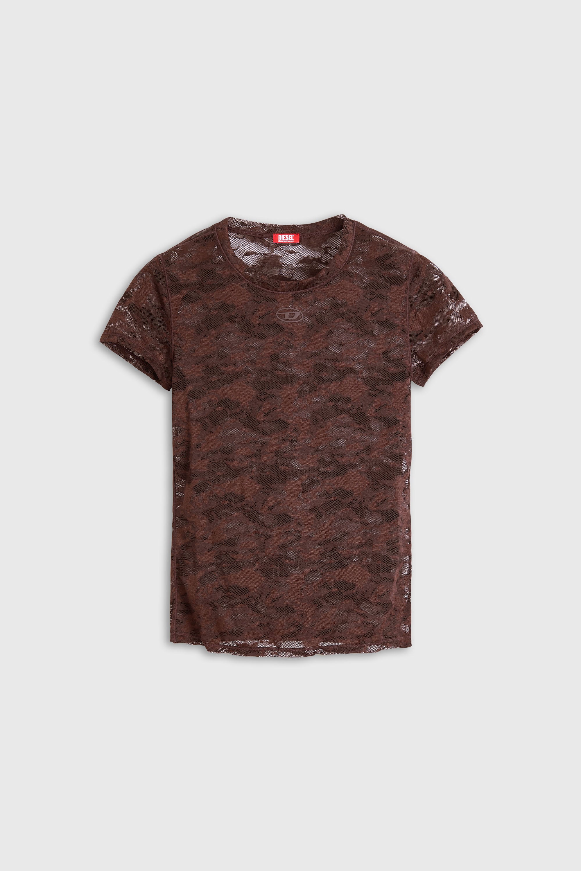 Diesel - KASIA-UTLT, T-shirt in pizzo camouflage Donna in Marrone - 2