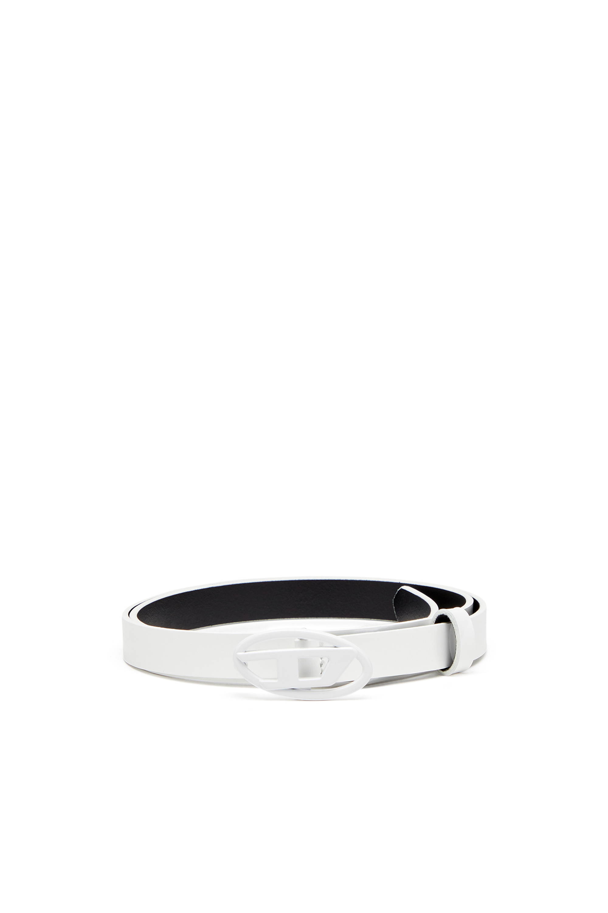 Diesel - B-PLAY 15, Ceinture slim en cuir brillant Femme in Blanc - 1