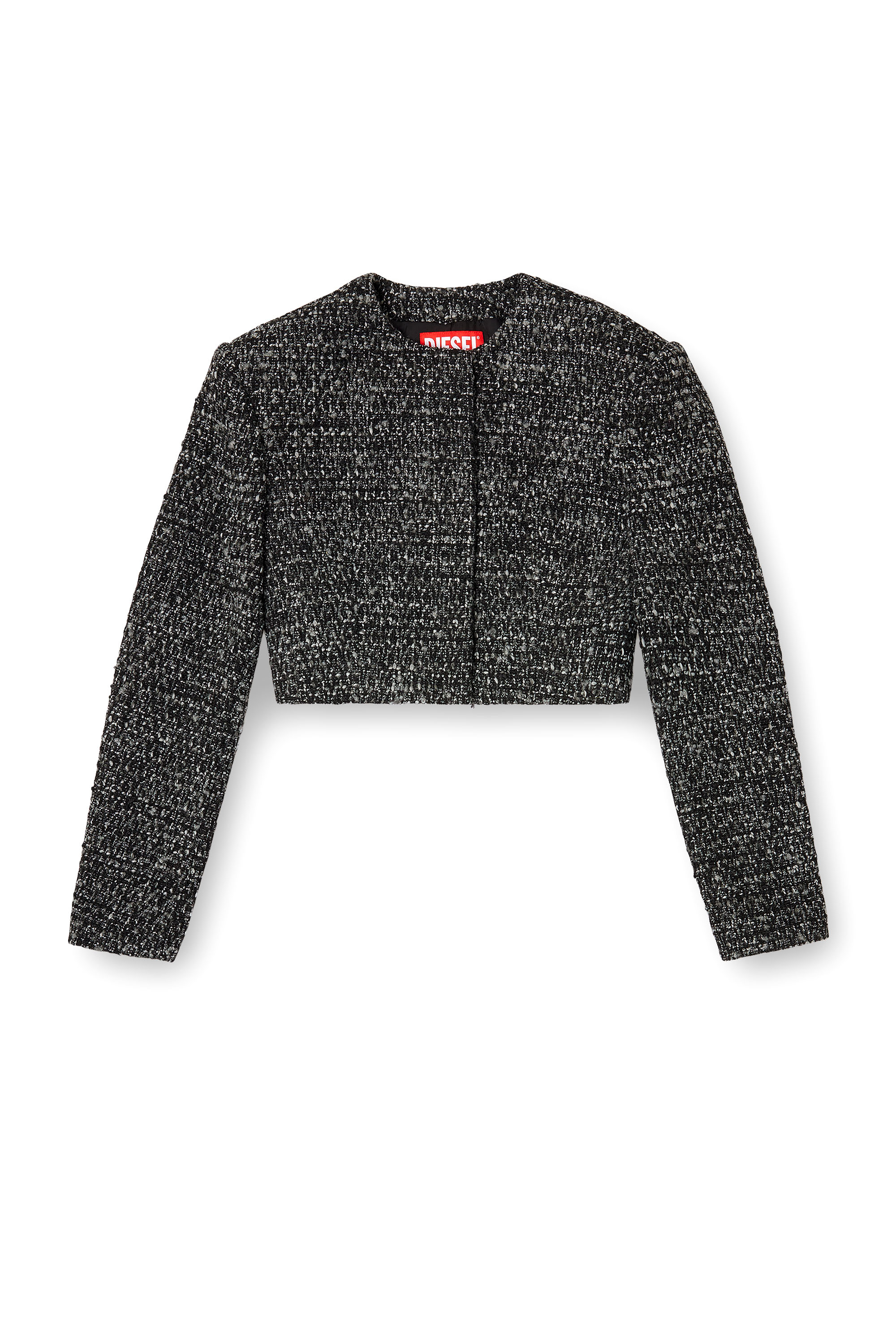 Diesel - G-CROP-G, Veste cropped en tissu bouclé Femme in Noir - 3
