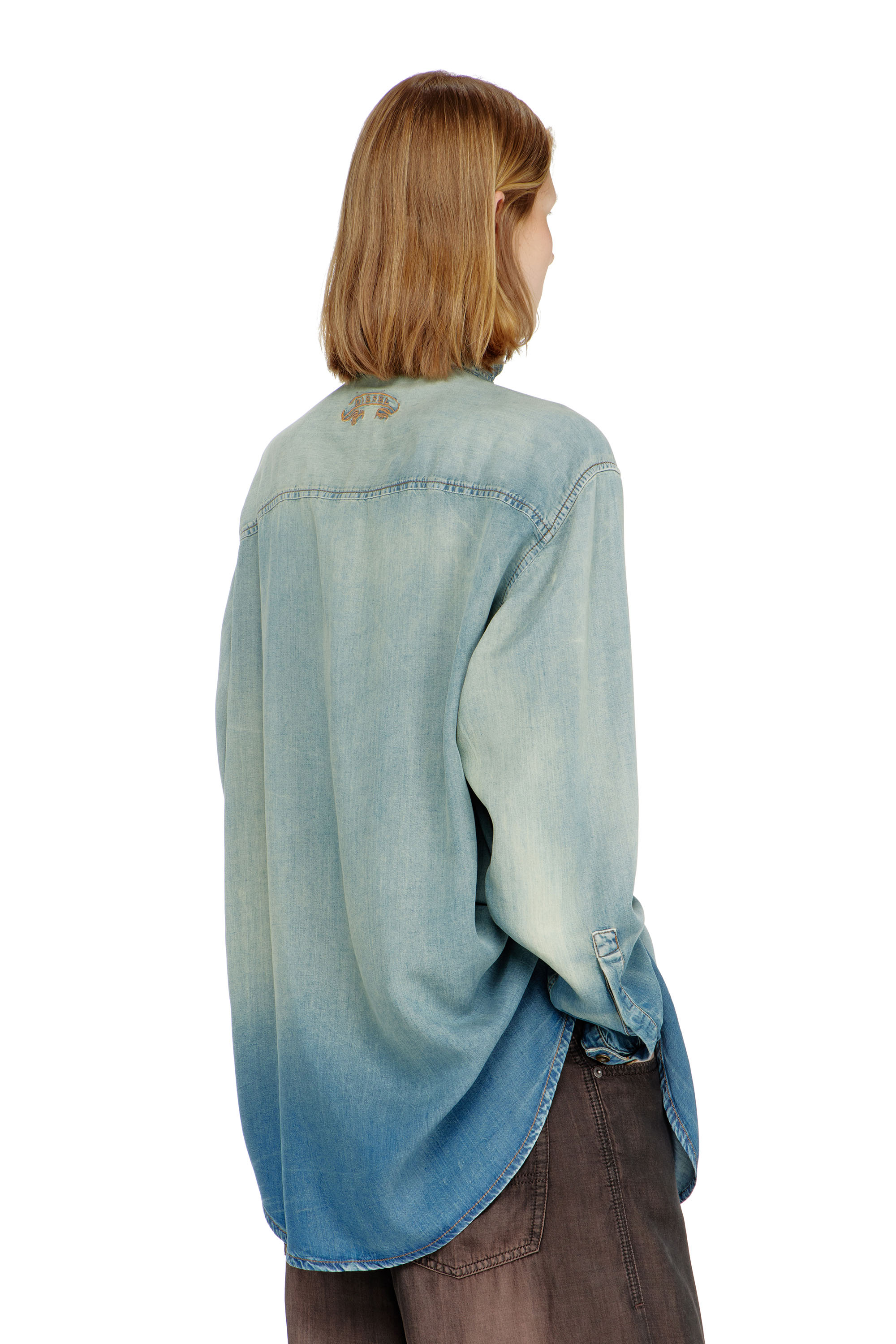 Diesel - DE-ARVEN-S1, Camicia in denim fluido effetto marmorizzato Donna in ToBeDefined - 3