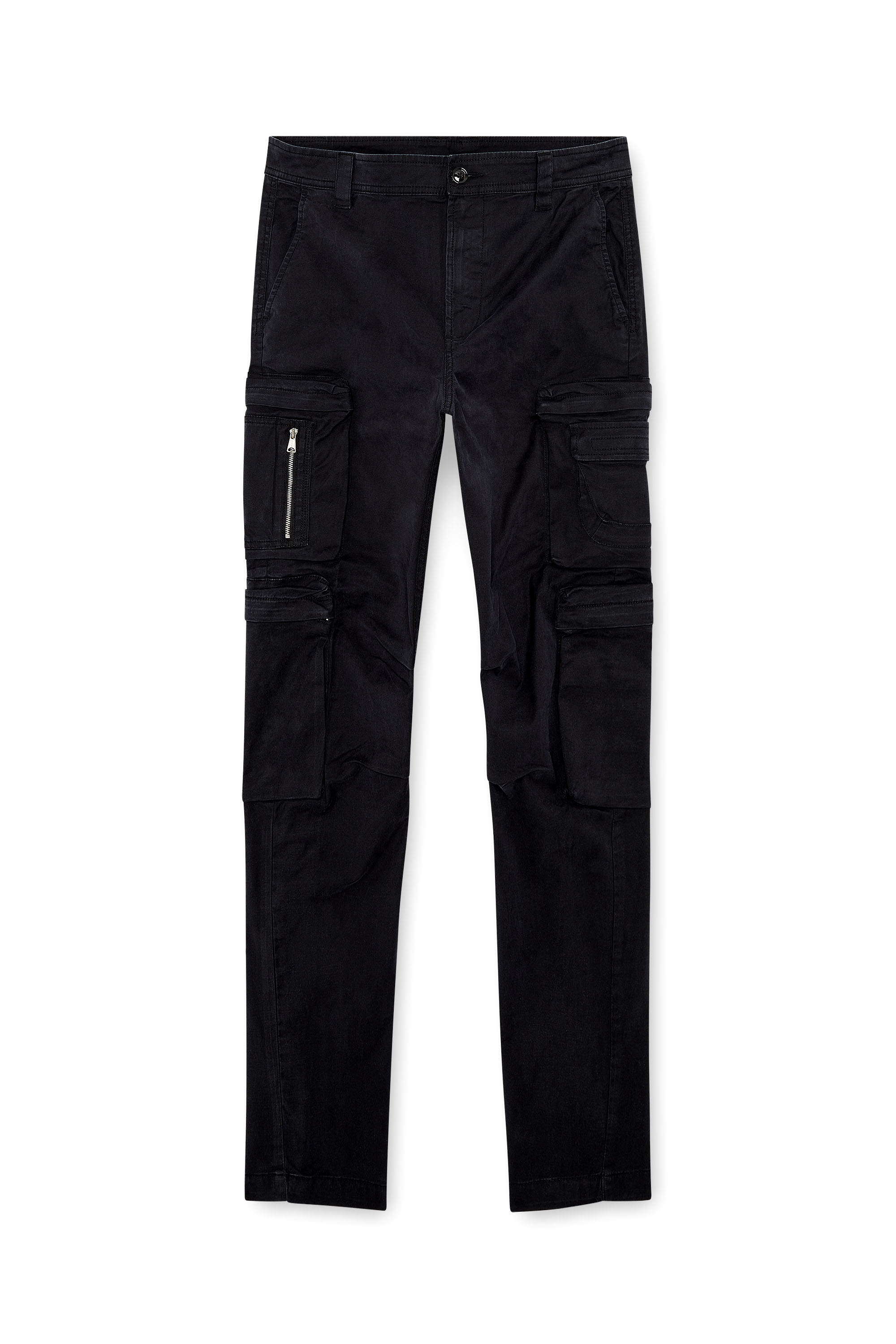 Diesel - P-ARLEM, Pantaloni cargo con tasca zip Uomo in Nero - 2