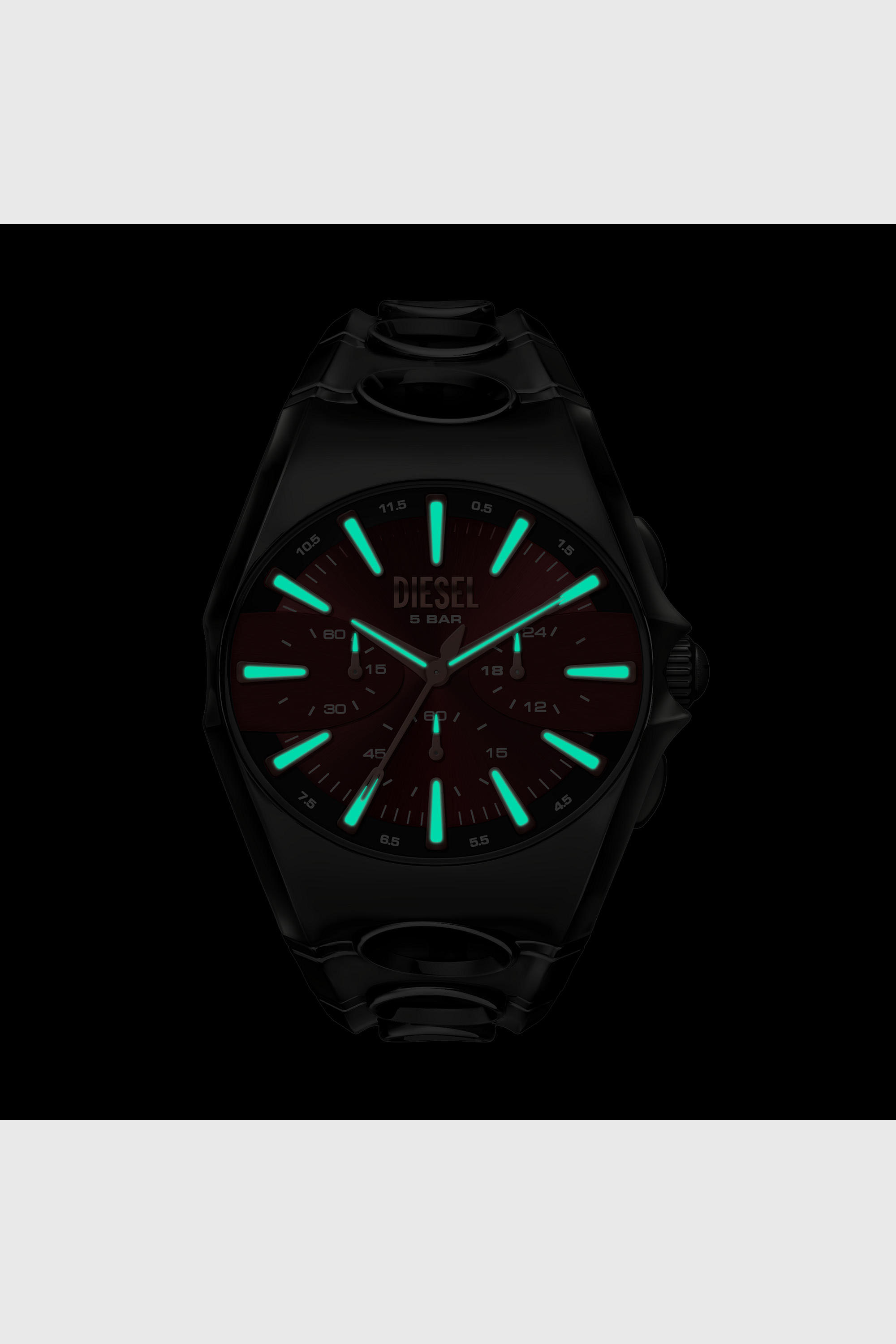 Diesel - DZ4726 WATCH, Herren D-Curve Uhr aus Edelstahl in Gunmetal-Optik in Schwarz - 6
