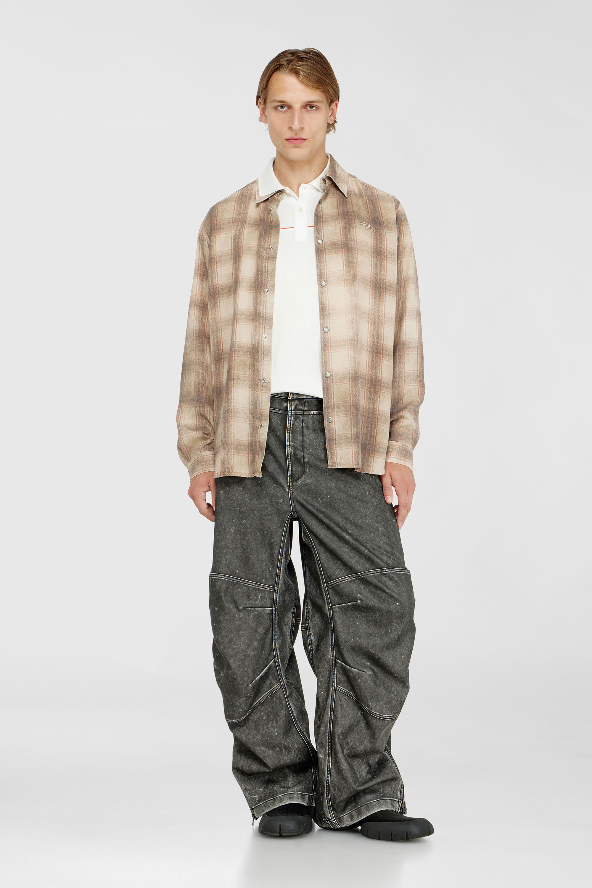 Diesel - T-REJUST-PIPING, Polo con profili a contrasto Uomo in Bianco - 2