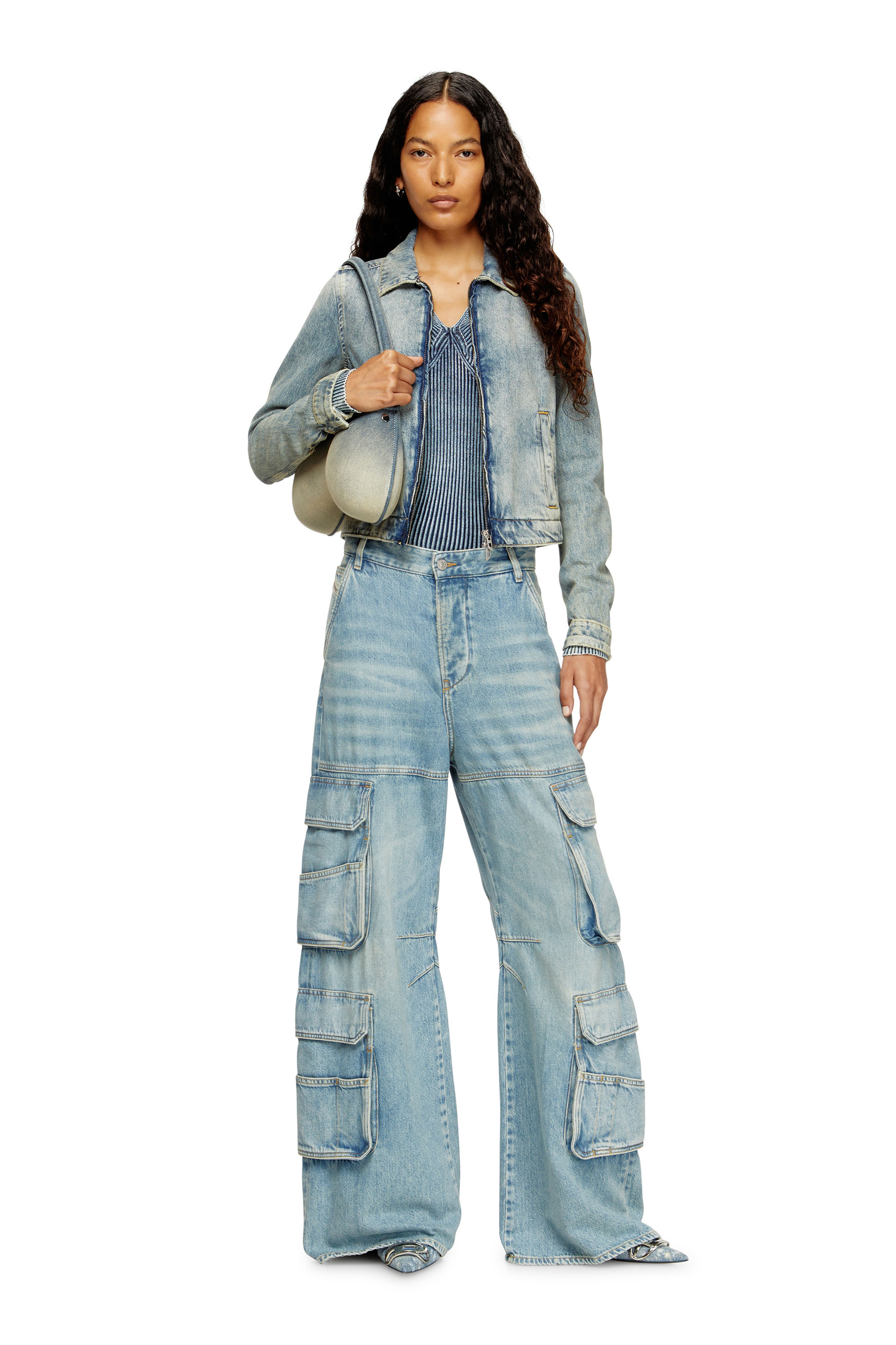 Diesel - DE-CORB, Giacca in denim Tencel fluido effetto dirt Donna in Blu - 2