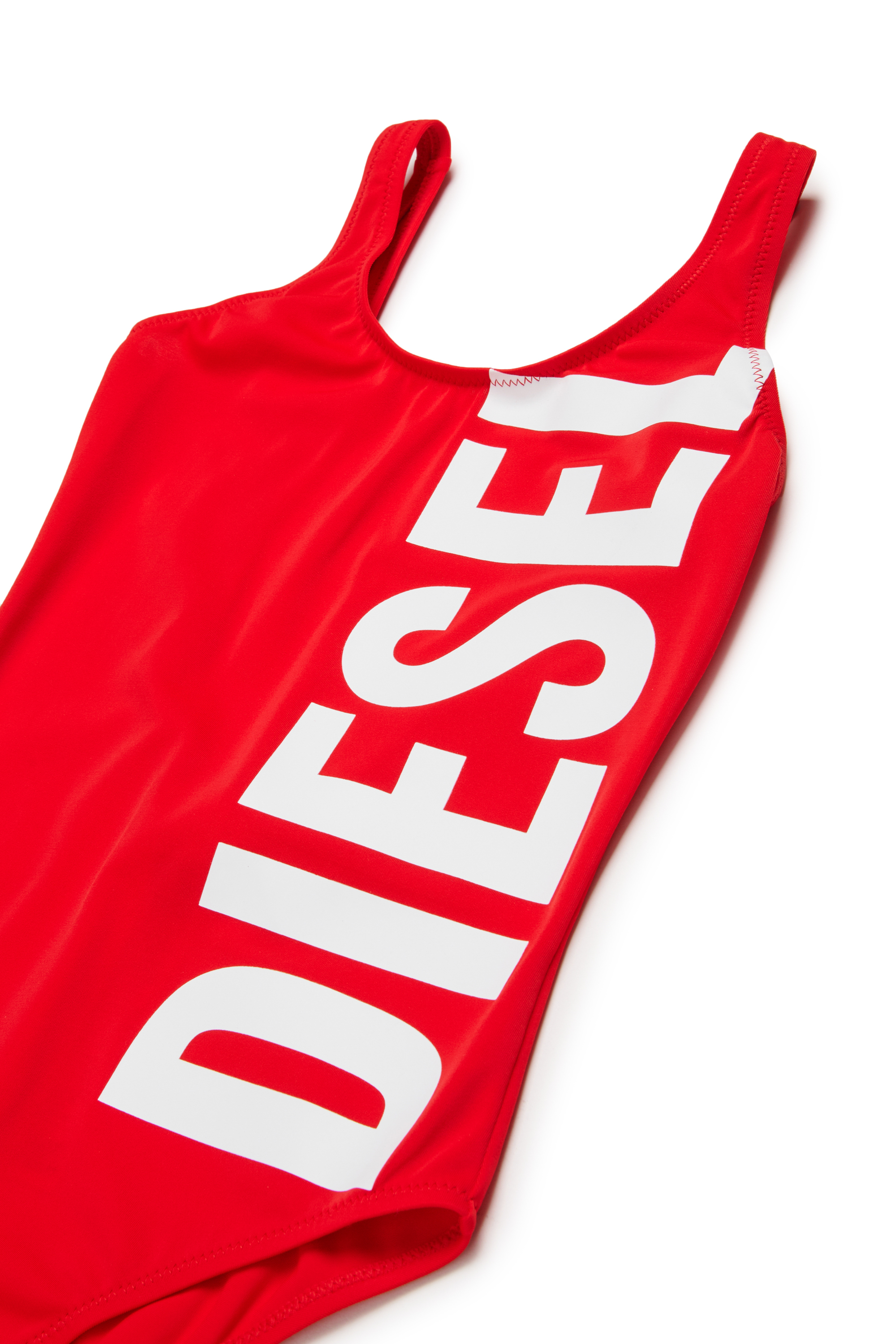 Diesel - MIDELY, Woman's Swimsuit in solid colour with maxi logo in Red - 3