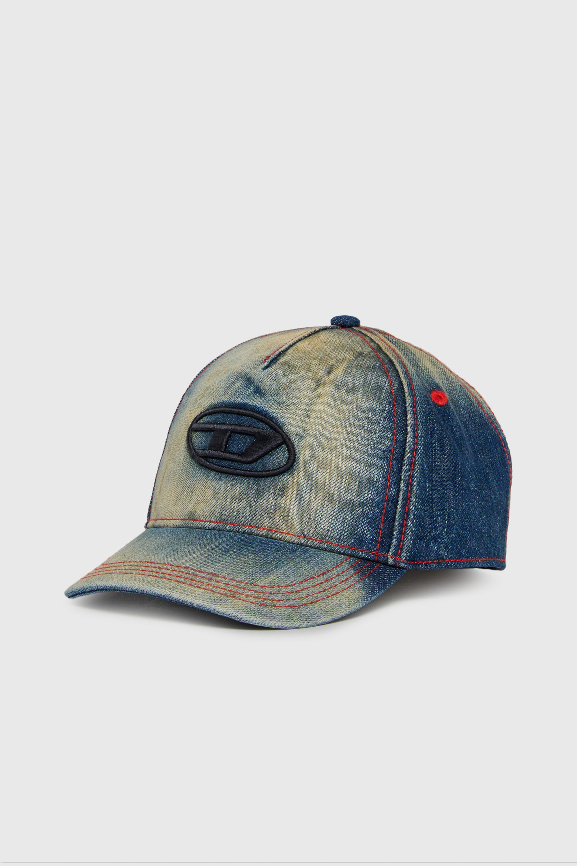 Diesel - FIMEN, Cappellino in denim faded con ricamo Oval D Unisex in Blu - 1