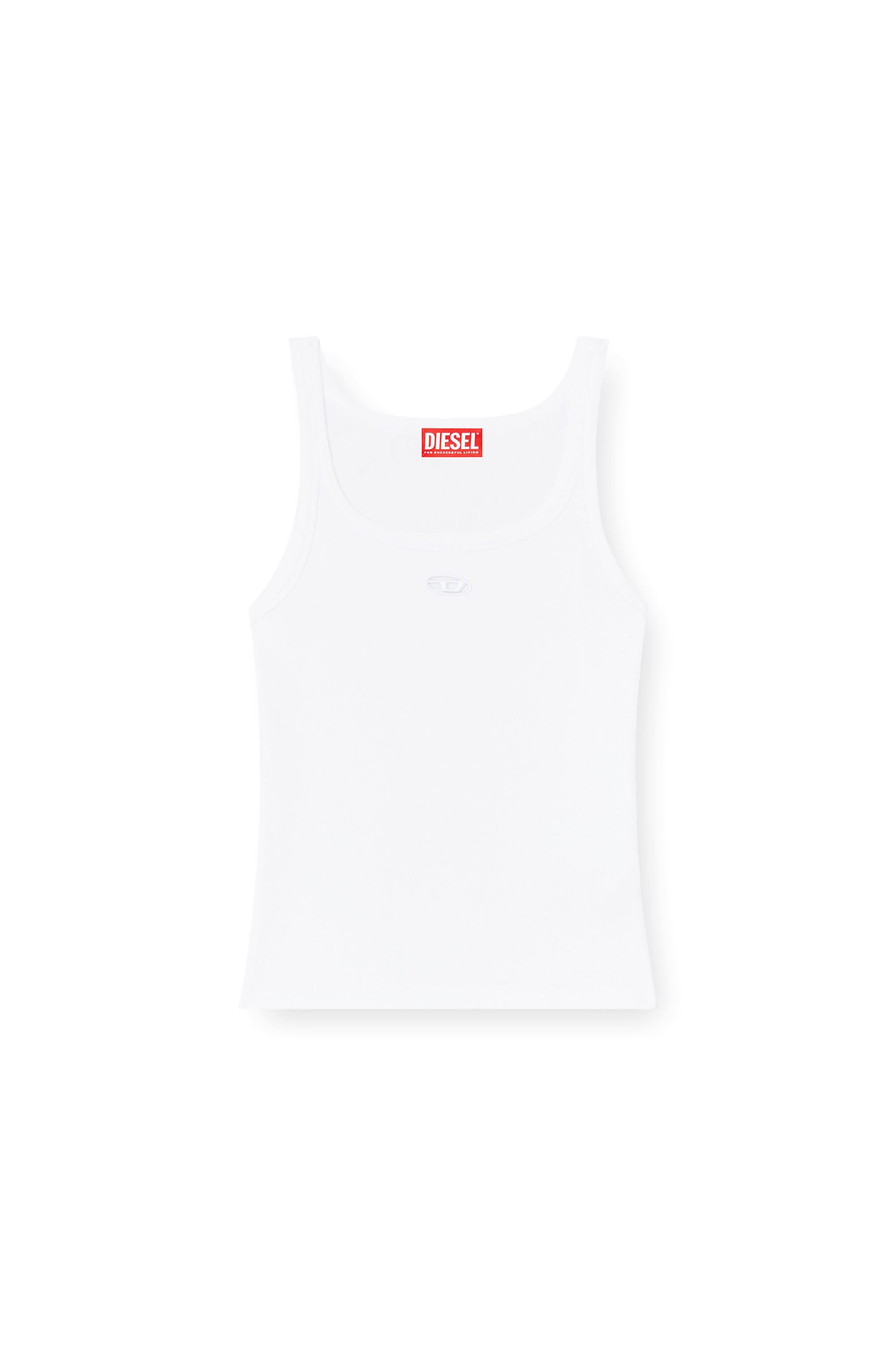 Diesel - T-WIFE-OD, D&eacute;bardeur slim avec Oval D d&eacute;coup&eacute; au laser Femme in Blanc - 4