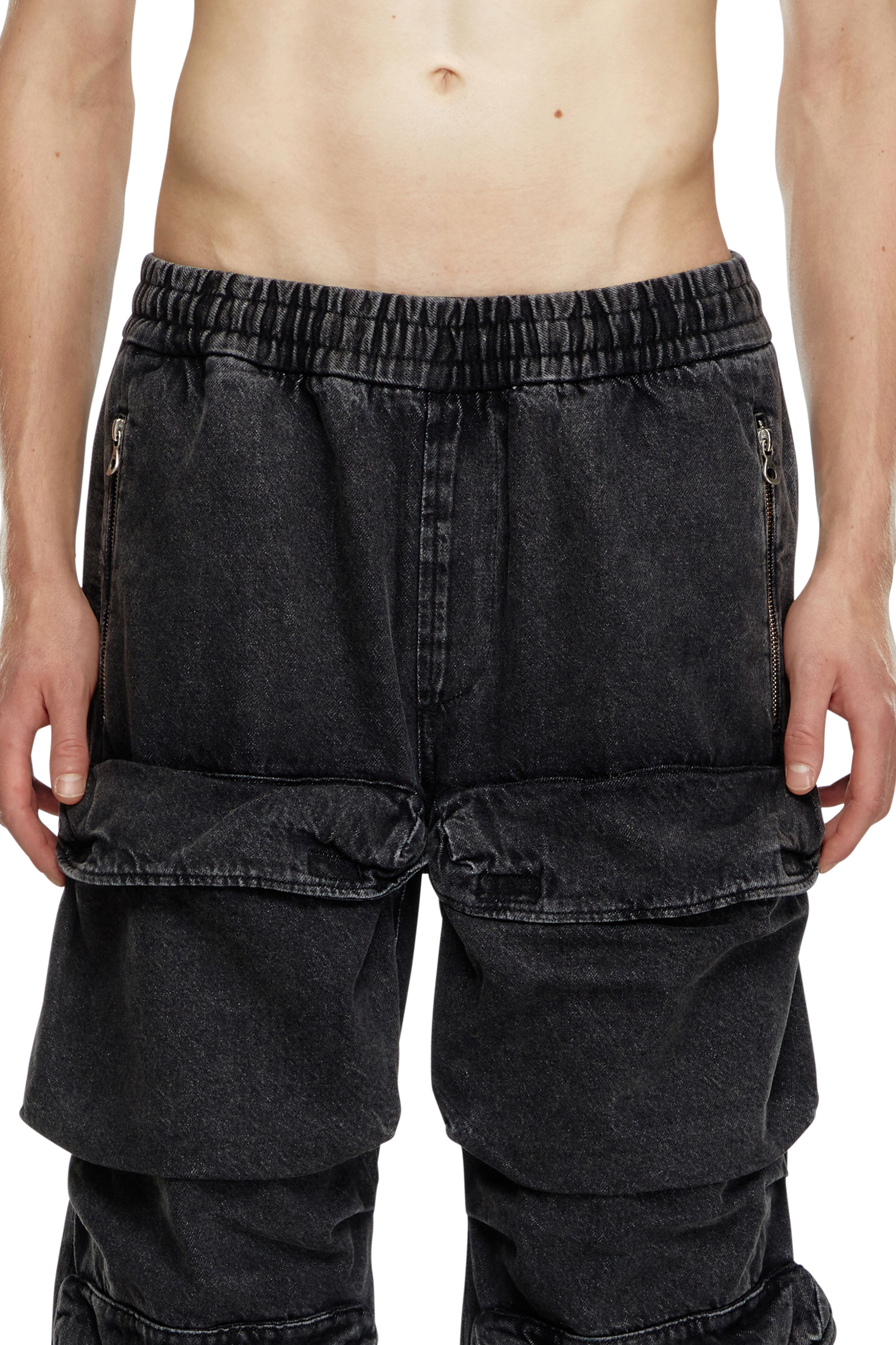 Diesel - Man Straight Jeans D-Baertson 0CBDH, Black/Dark grey - Image 4