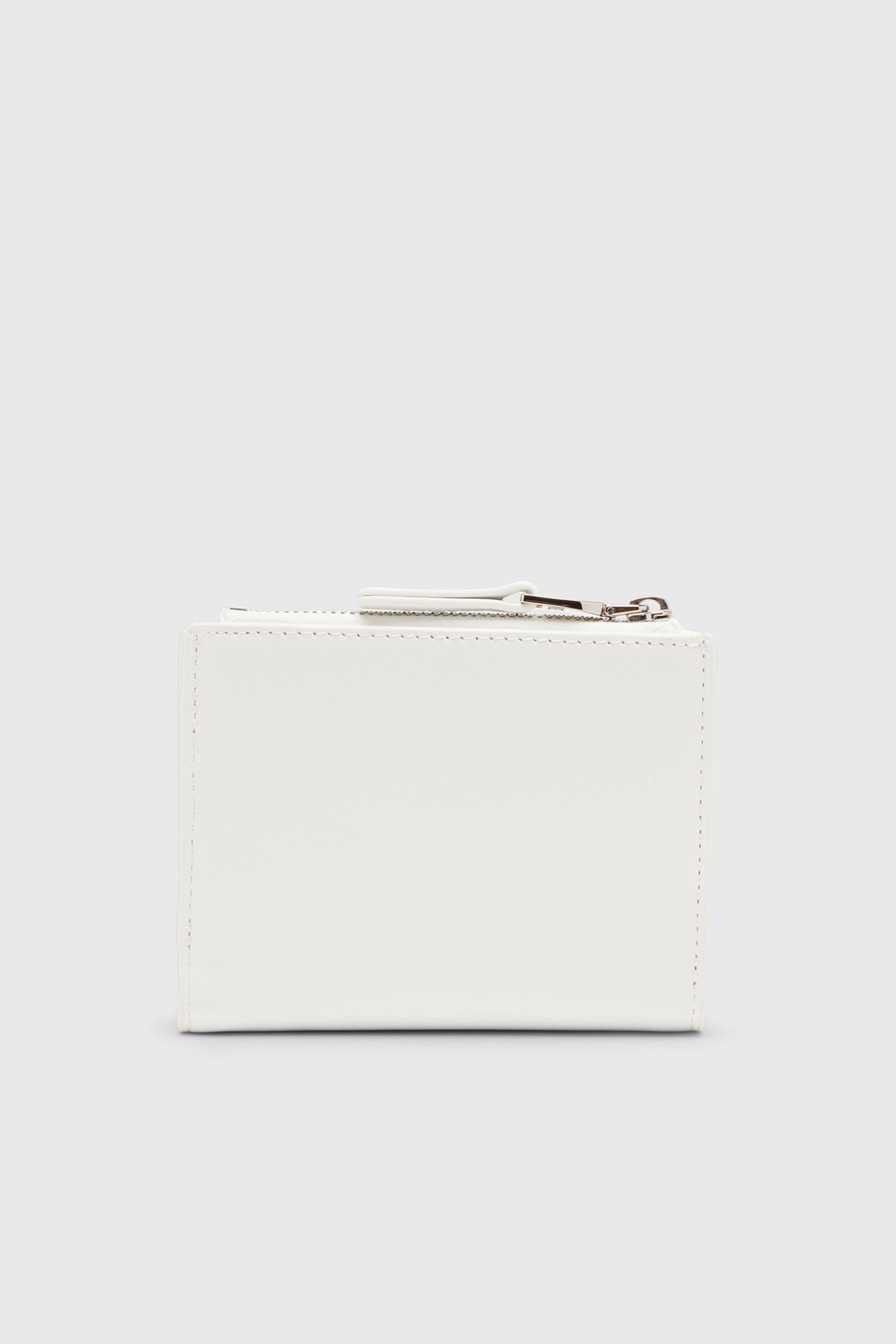 Diesel - 1DR BI-FOLD ZIP II, Portafoglio piccolo in pelle con placca logo Donna in Bianco - 2
