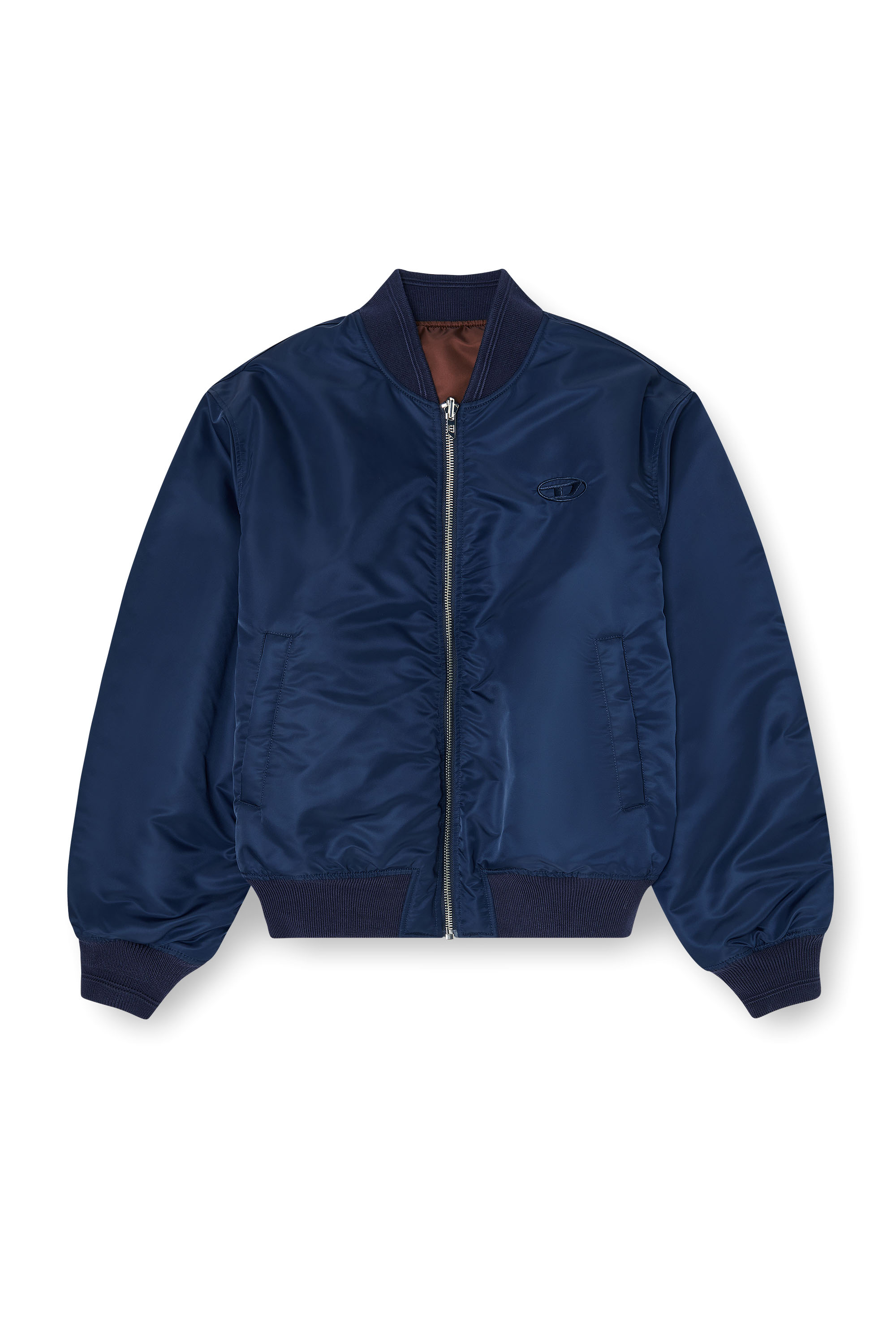Diesel - W-TYPE-D1, Herren Gesteppte Bomberjacke mit Oval-D-Stickerei in Marineblau - 2