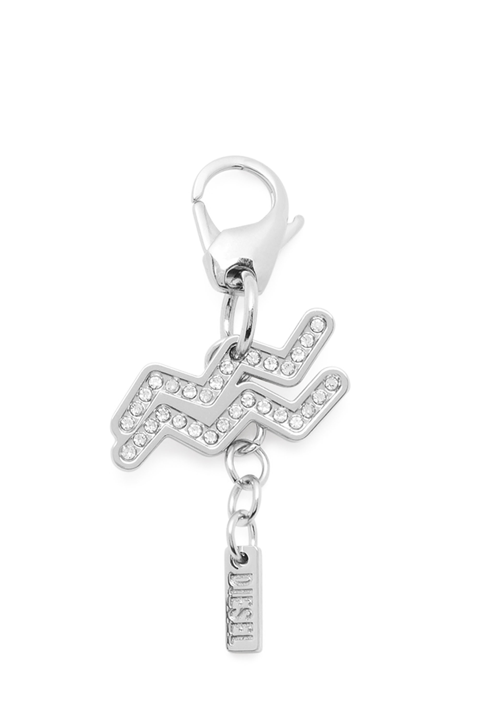 Diesel - CHARM ACQUARIUS, Charm zodiaco Acquario in metallo con strass Unisex in Argento - 1