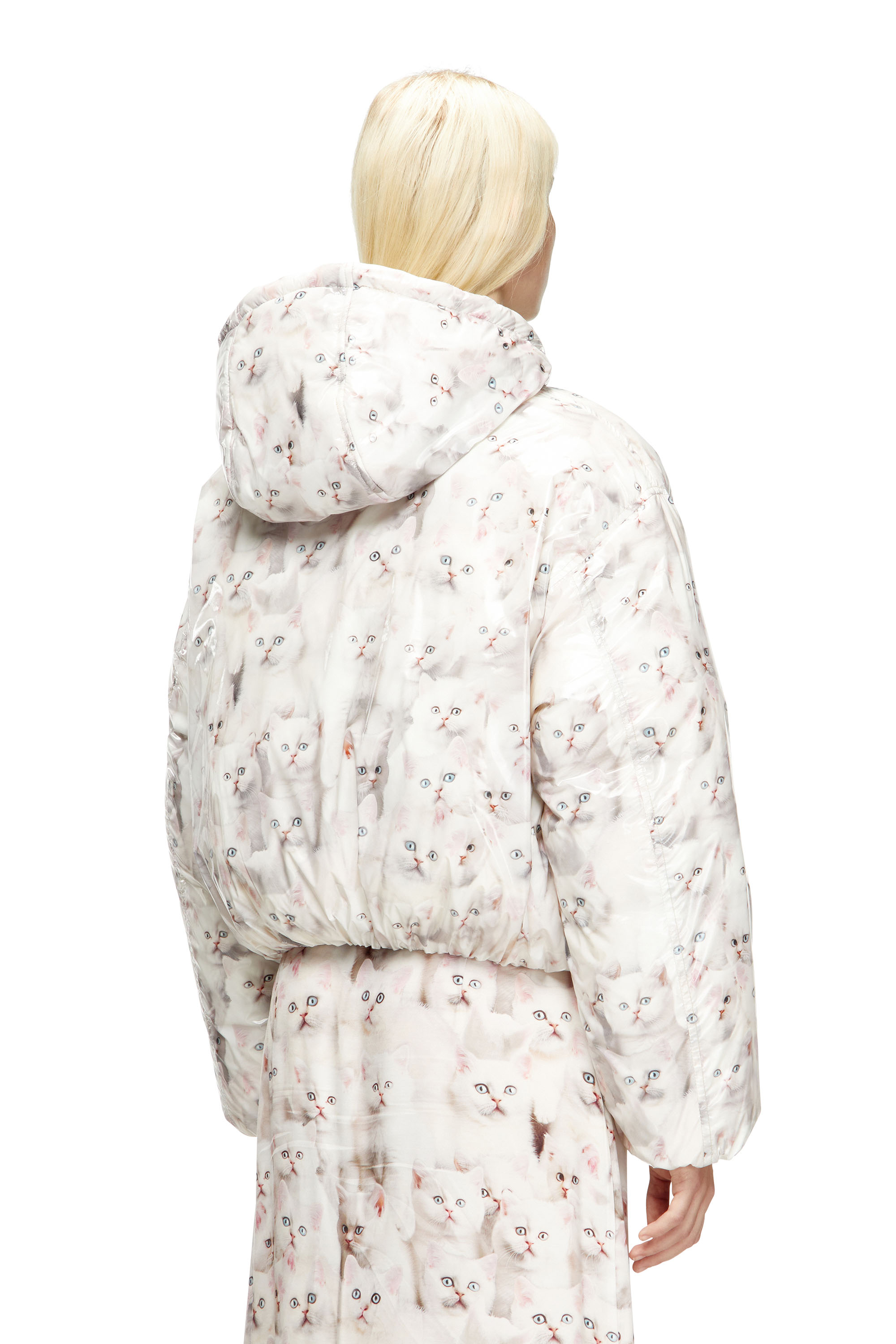 W-INNER-R1, Bianco Diesel - W-INNER-R1, Giacca imbottita con gattini Donna in Bianco - 4