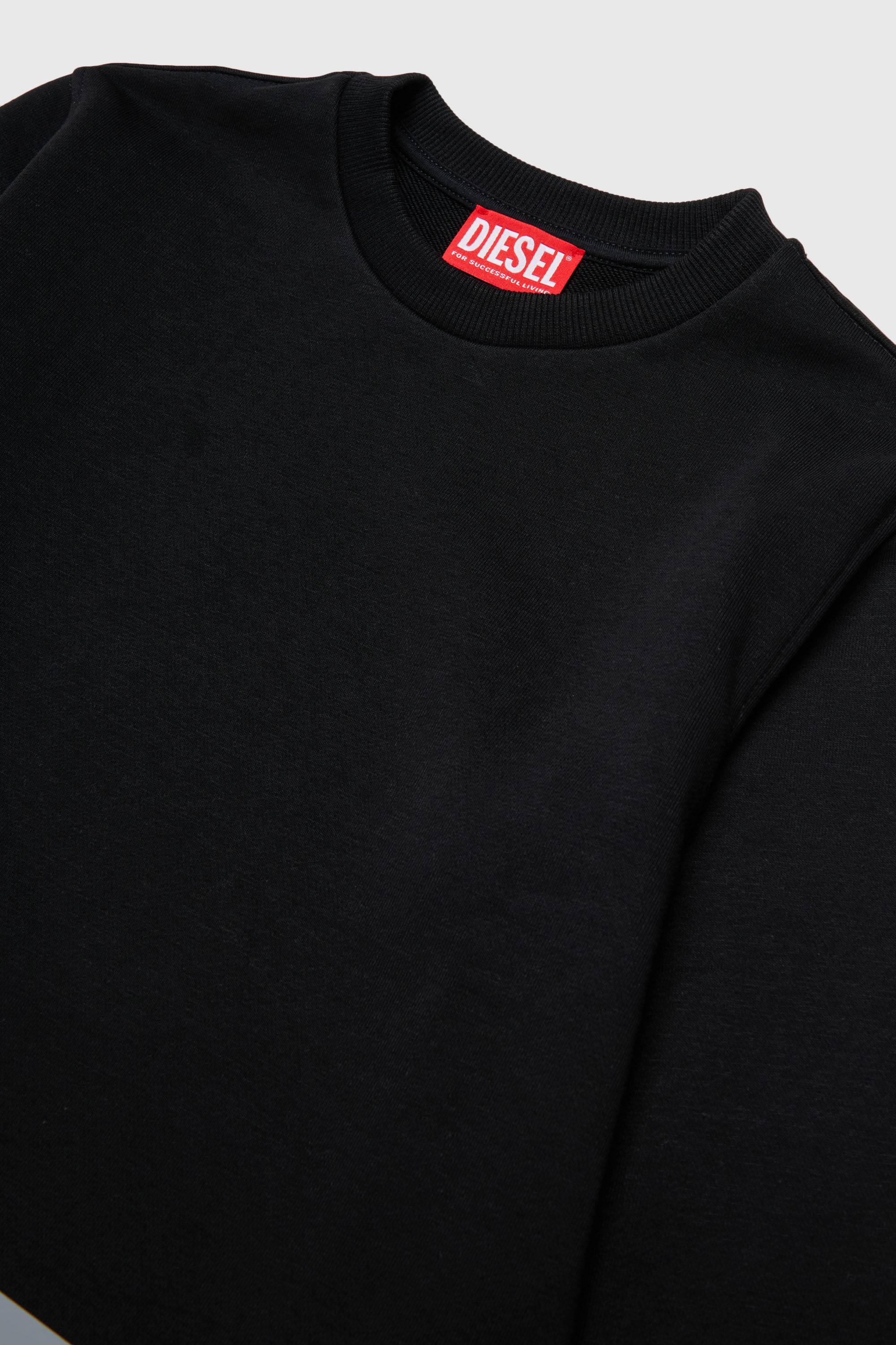 Diesel - SRES OVER, Felpa cut-off con stampa logo Uomo in Nero - 3