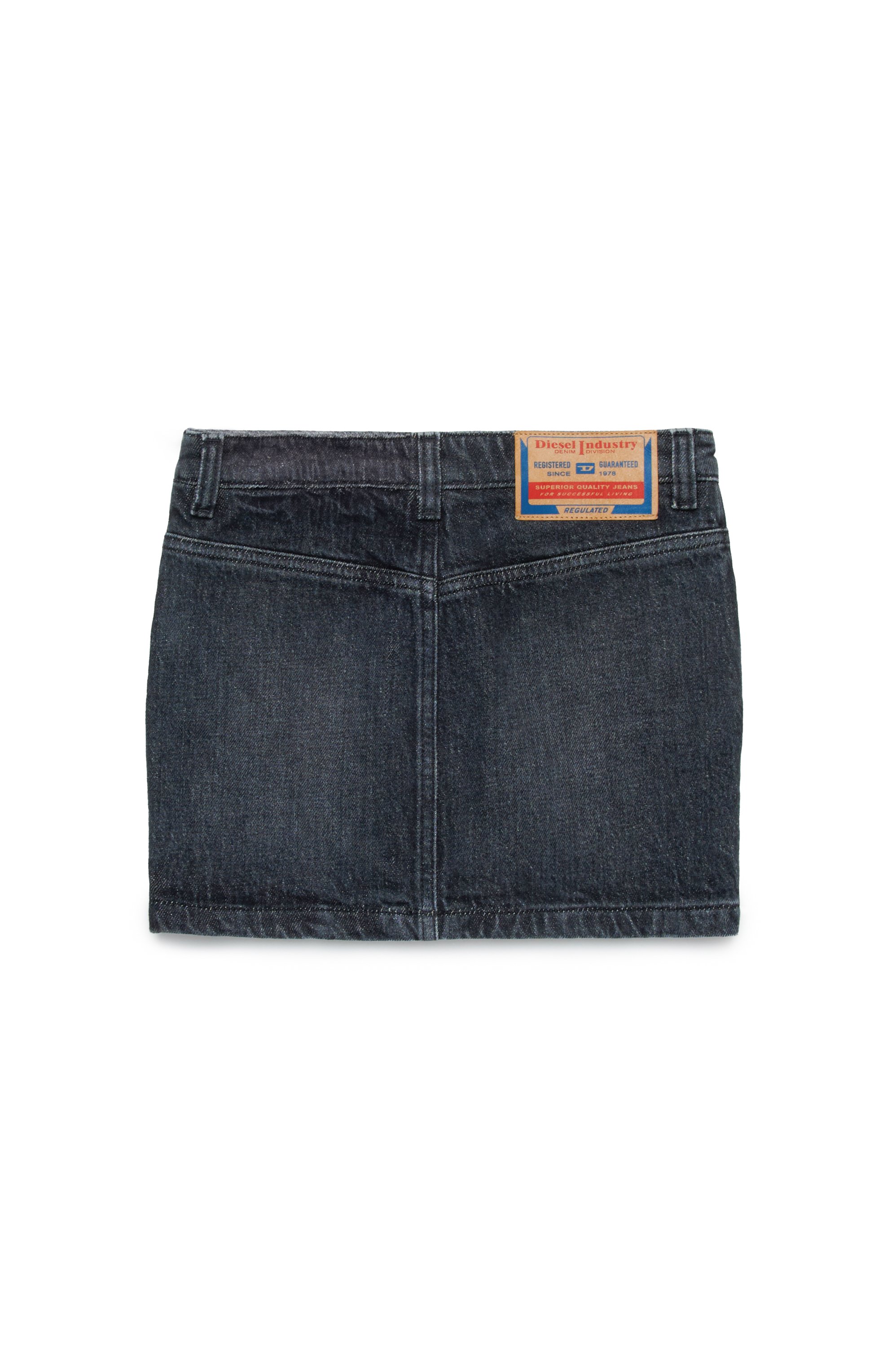 Diesel - GERON-S2-J, Mini-jupe en denim avec détail Oval D Femme in Noir - 2