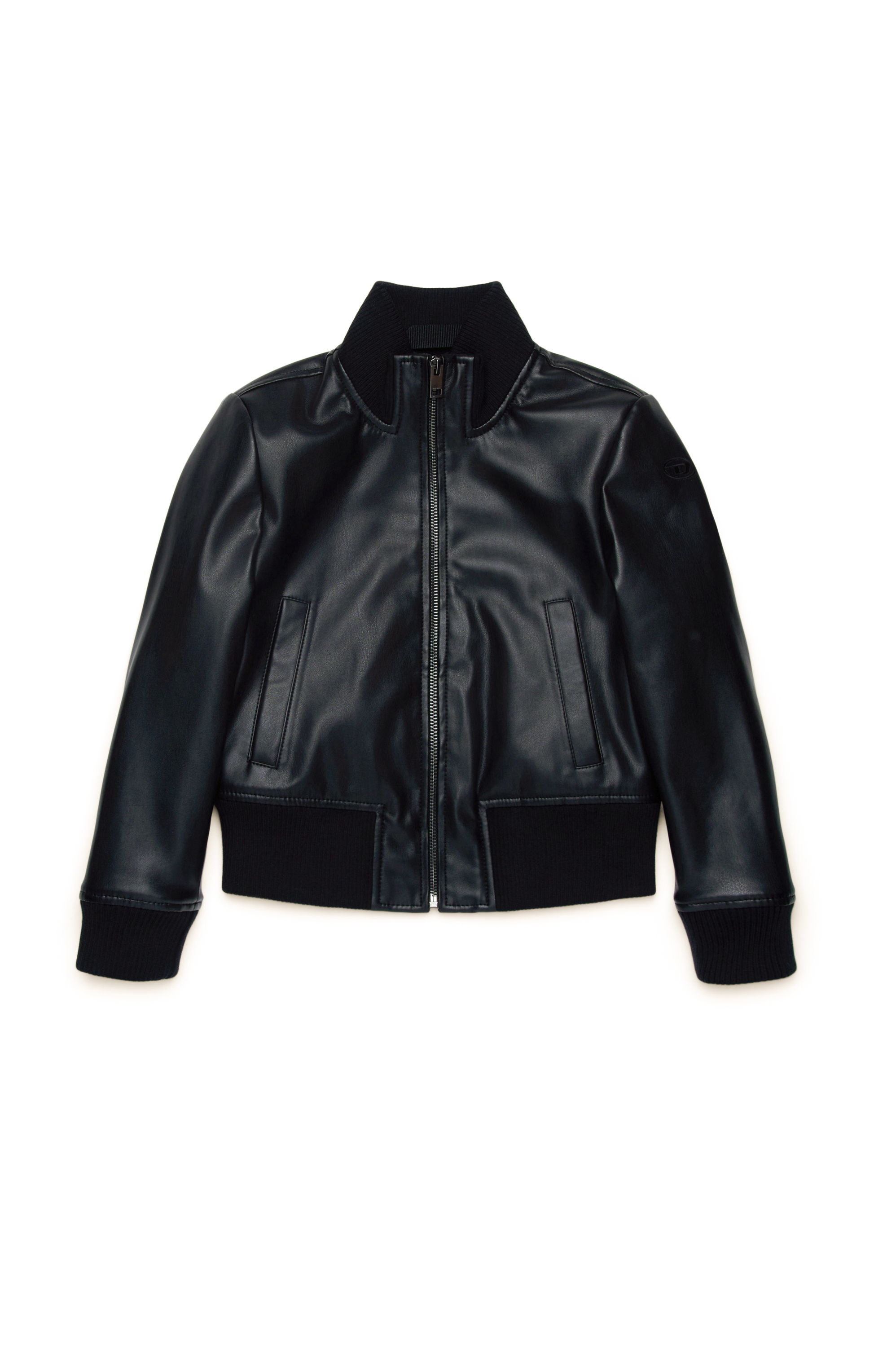 Diesel - JLHUNG, Donna Giacca biker con logo Oval D ricamato in Nero - Image 1