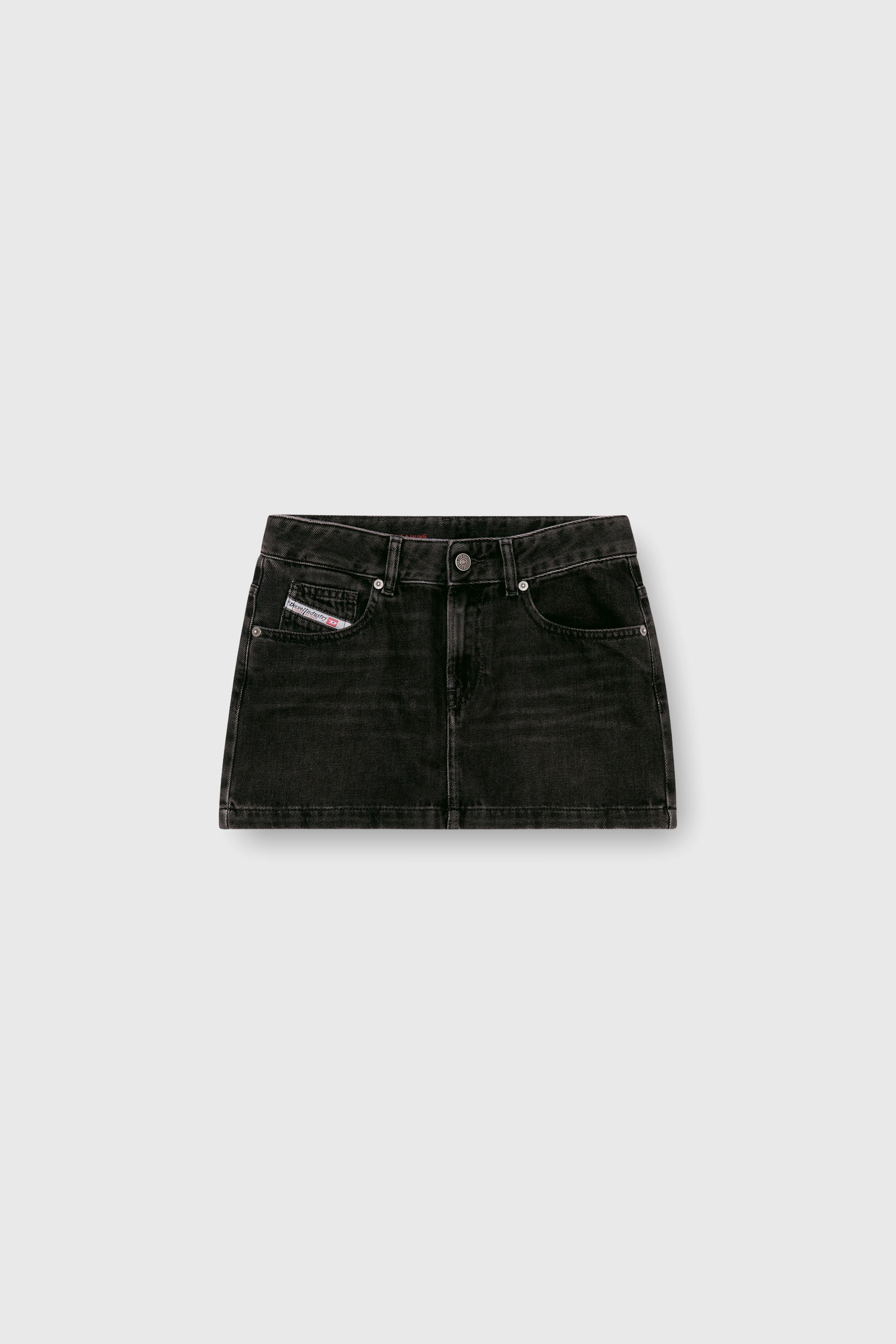 Diesel - DE-RON, Gonna corta in denim lavaggio clean Donna in Nero - 2