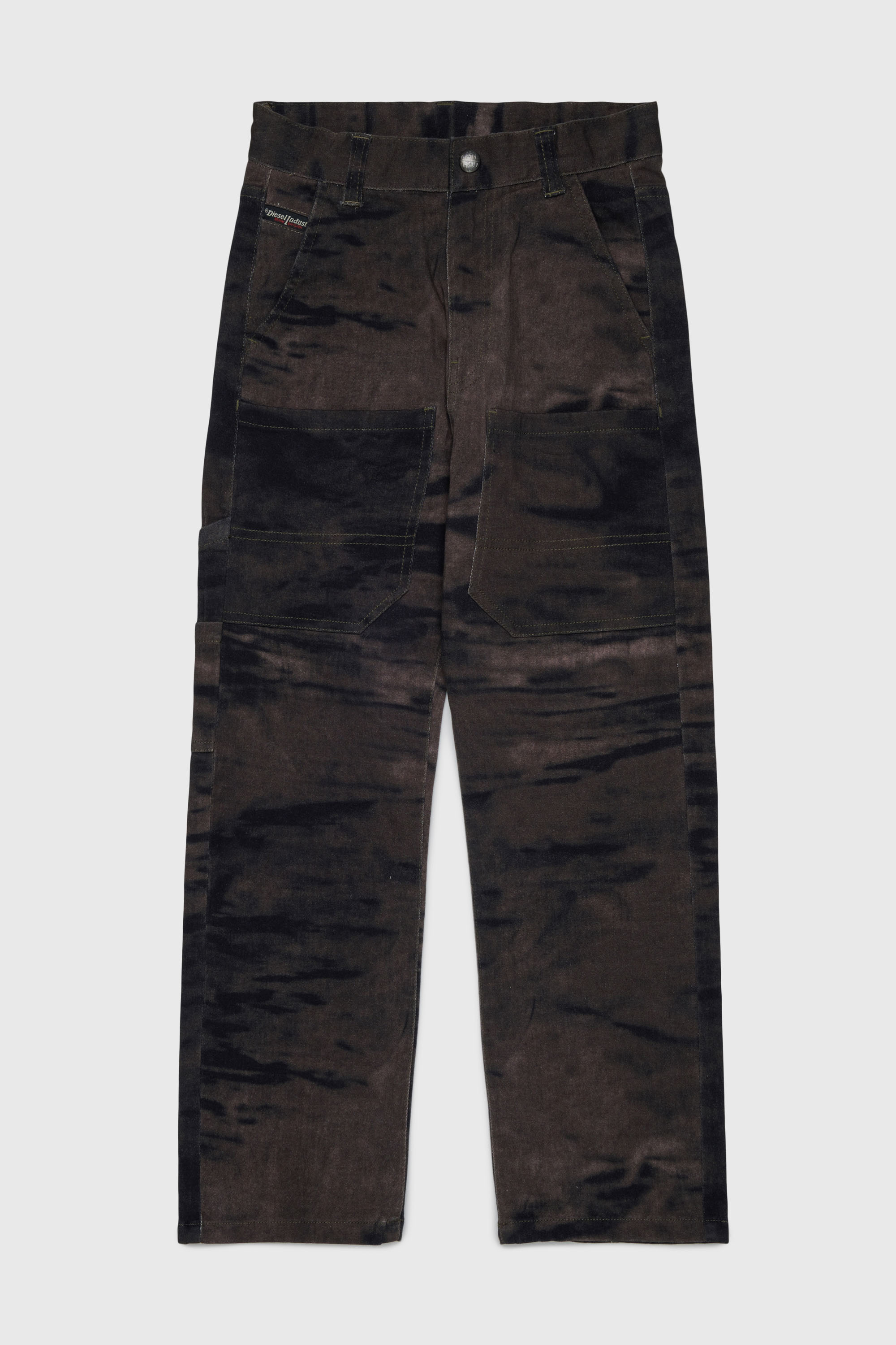 Diesel - PJAKE, Pantalon en coton stretch effet chin&eacute; Homme in Vert - 1