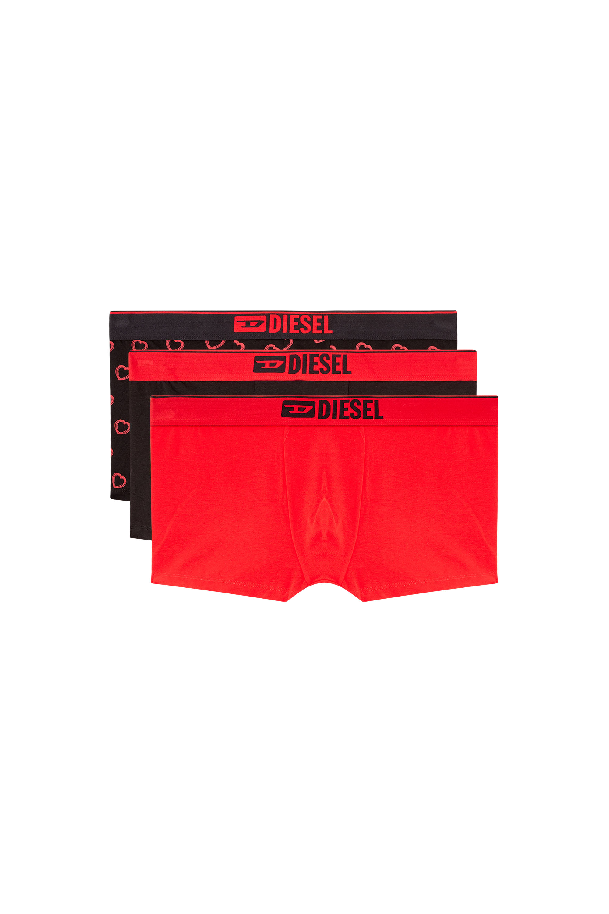 Diesel - DAMIEN-GFT-3PACK, Herren Retropants mit Herz-Motiv im Dreierpack in Rot/Schwarz - 1