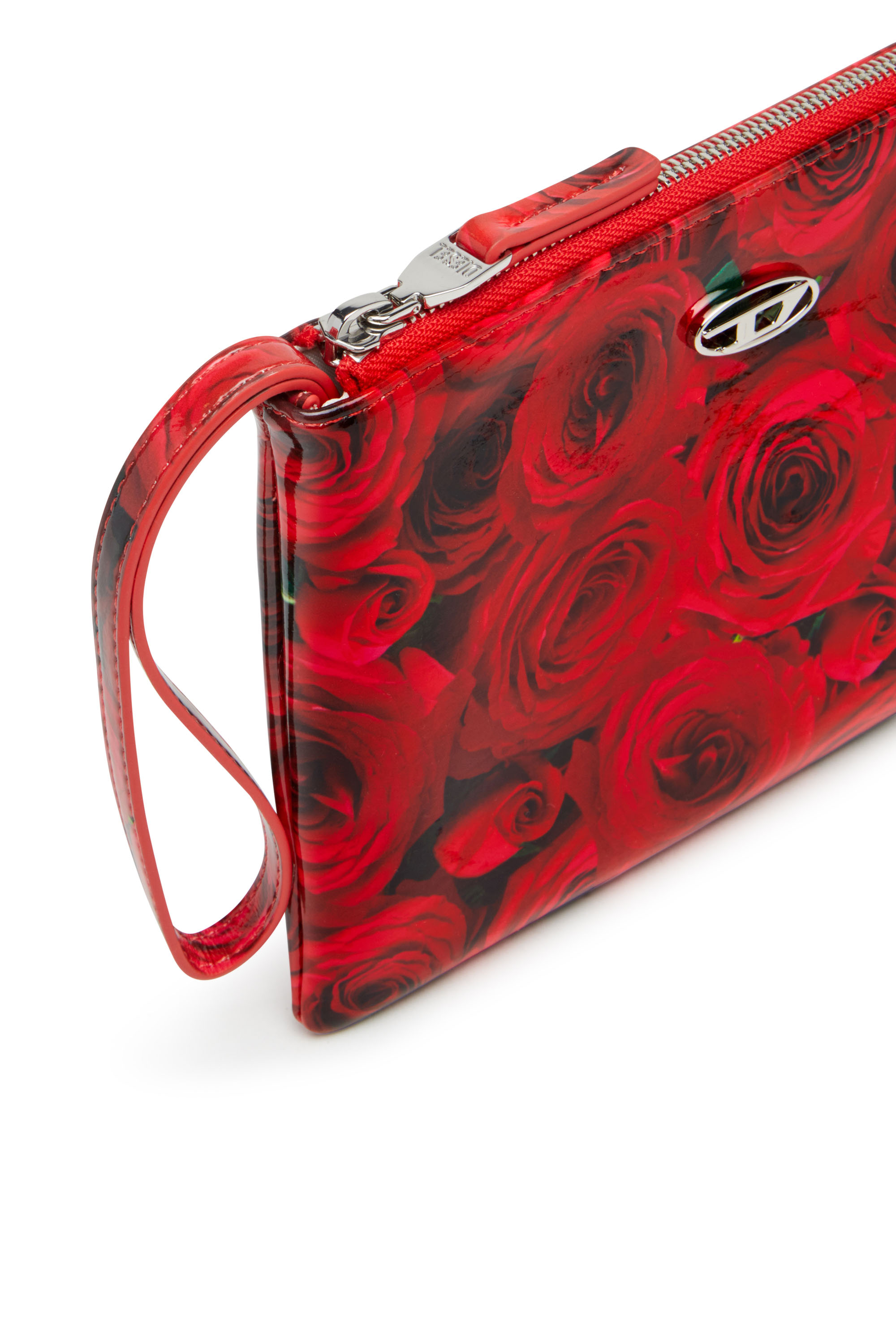 Diesel - PLAY POUCH II, Damen Pouch aus bedrucktem glänzendem PU in Rot - 4