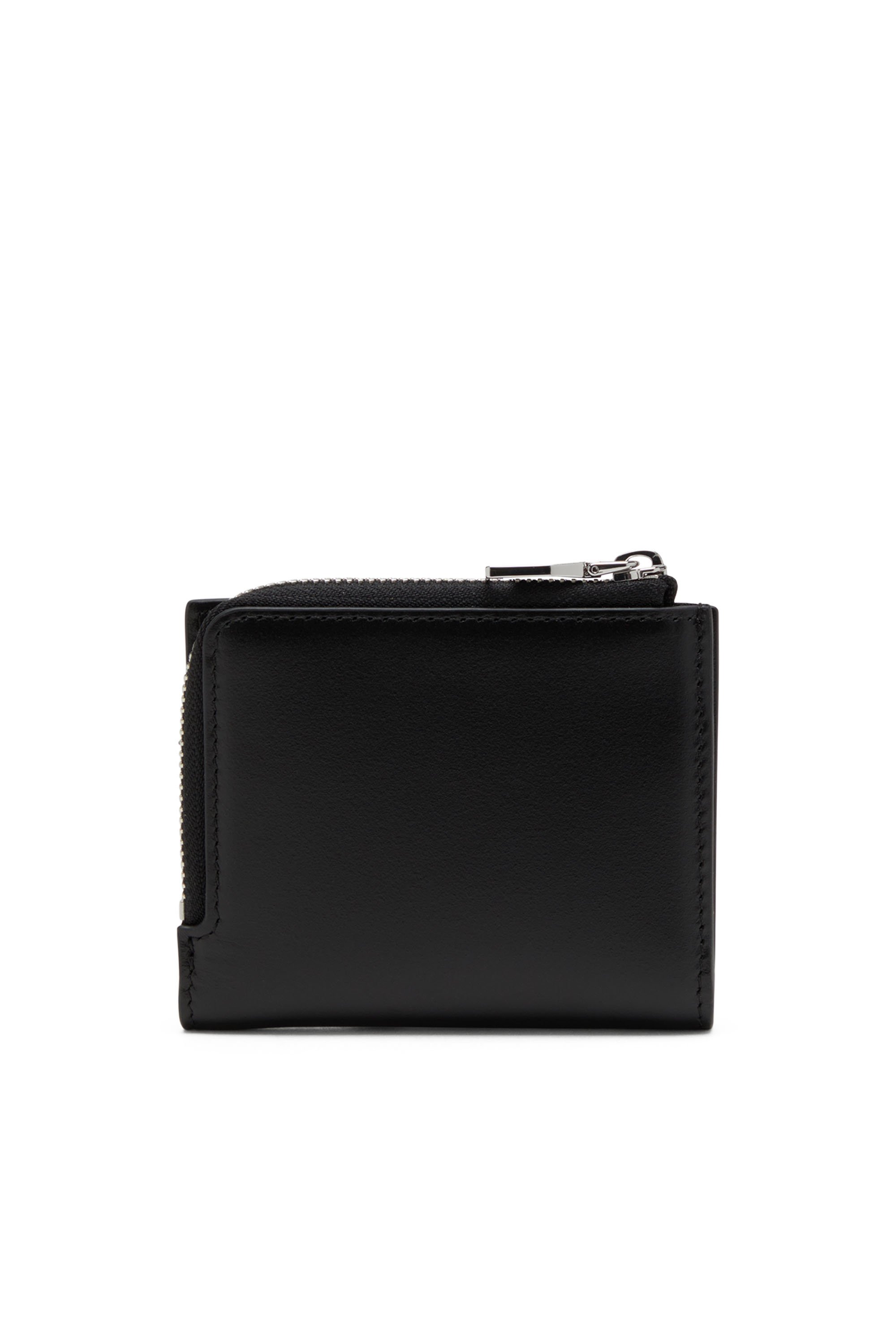 Diesel - 1DR CARD HOLDER ZIP L, Porte-cartes à deux volets en cuir nappa Femme in Noir - 2